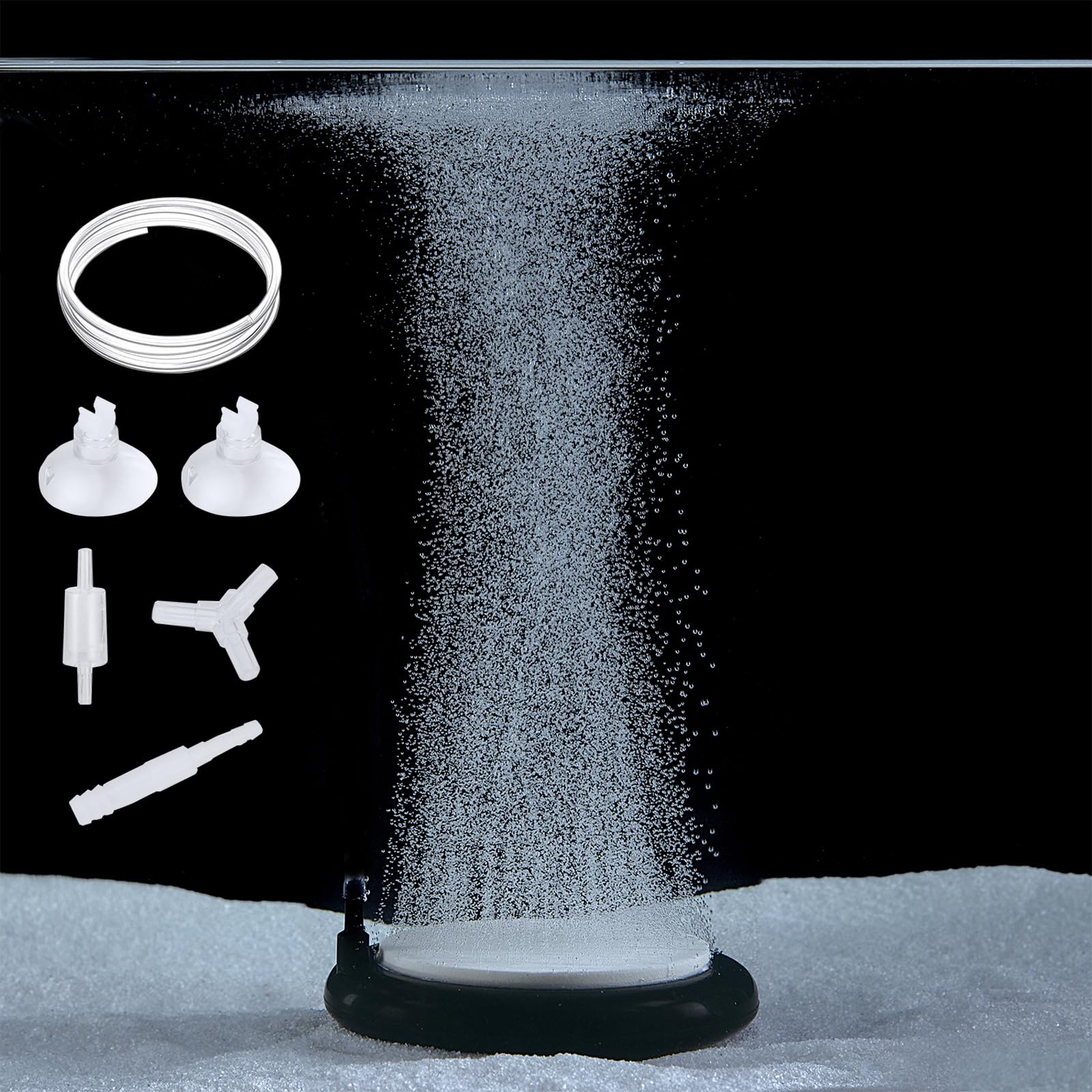 Carefree Fish 1.4/2/4Inch Aquarium Nano Materials Air Stone Disc with 3ft Tube Fish Tank Oxygen Stone Disk Bubble Diffuser Fish 