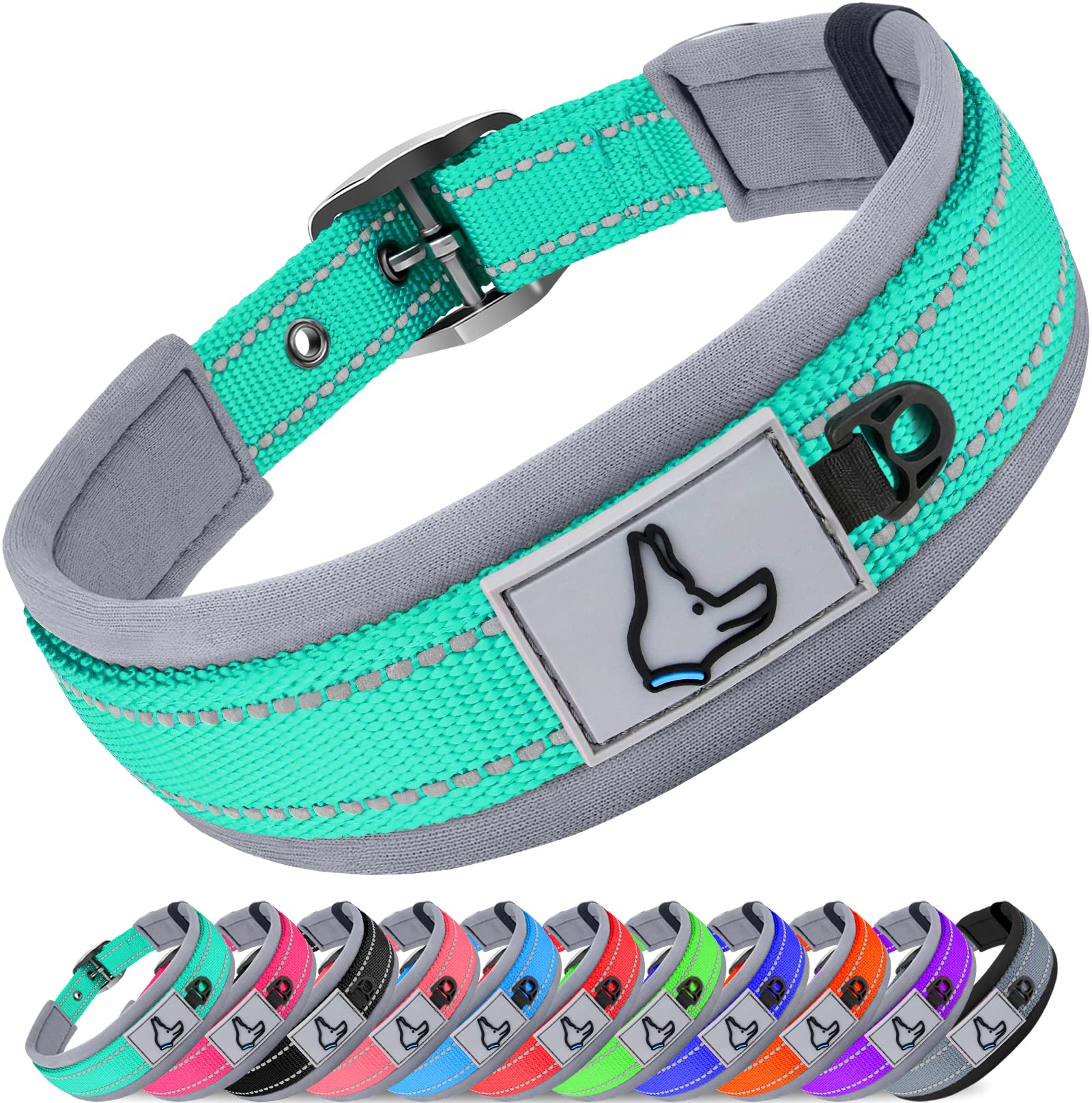 Joytale Dog Collar For Small Dogs, Neoprene Padded And Adjustable, Reflective Wide Heavy Duty Pet Collars With Durable Metal Bel