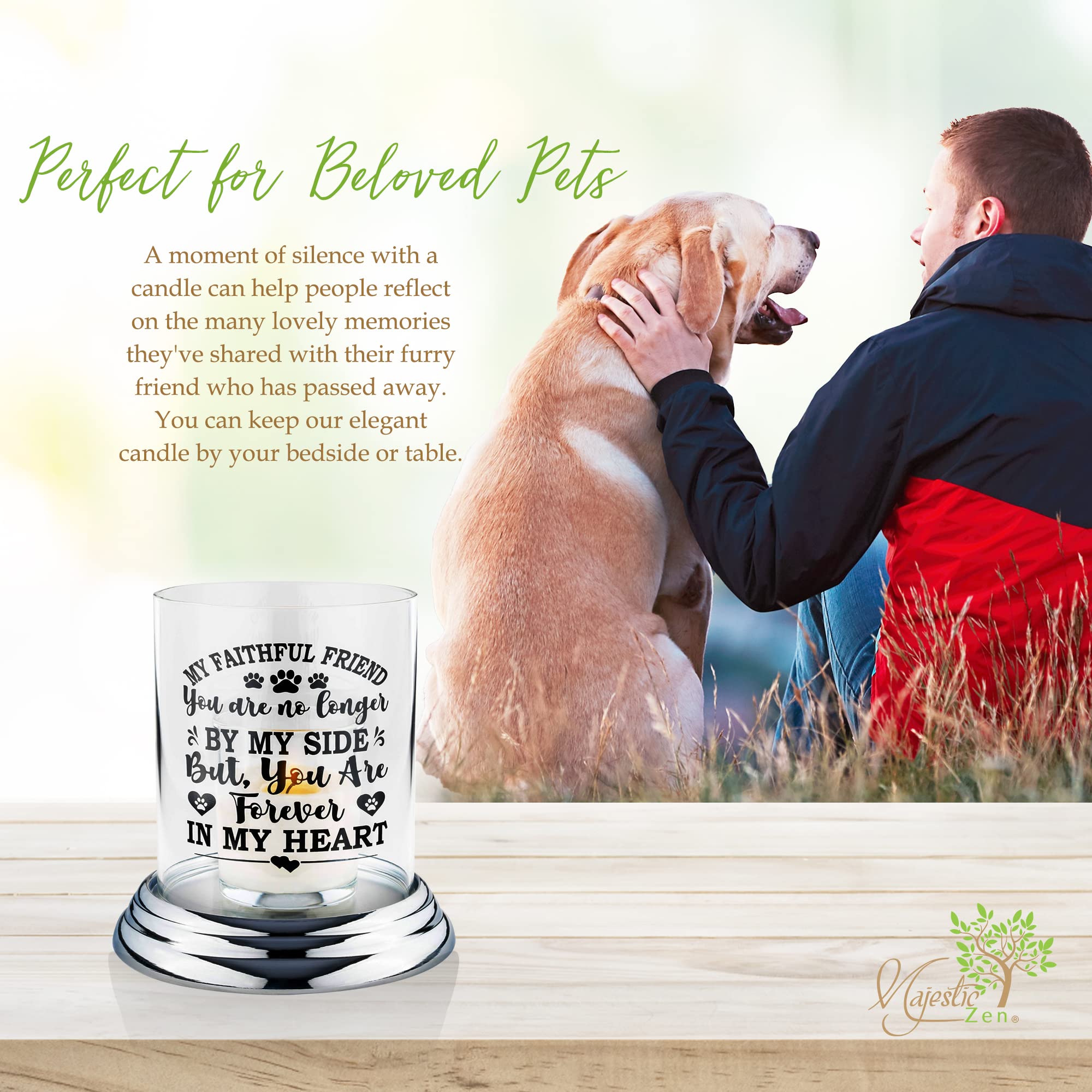 Memorial Candle Holder For Loss Of Dog - Memory Candle Holder For Dogs Who Died - Loss Of Dog Sympathy Gift, Dog Passing Away Gifts, Dog Memorial Gifts - Unique Pet Memorial Gifts For Dog Lovers