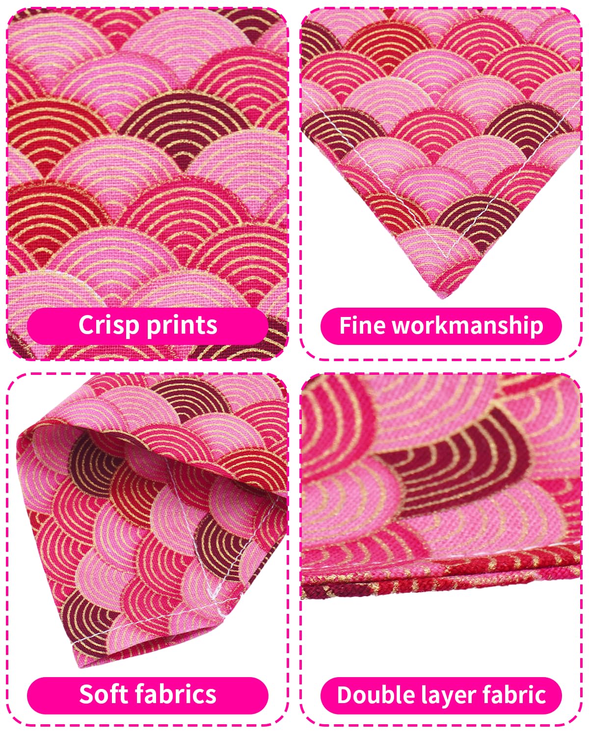 Pet Show 4 Pack Mermaid Small Dog Bandanas Slide On Collar Set Washable Wave Fish Scale Puppies Cat Scarf Bibs Slip Through Coll