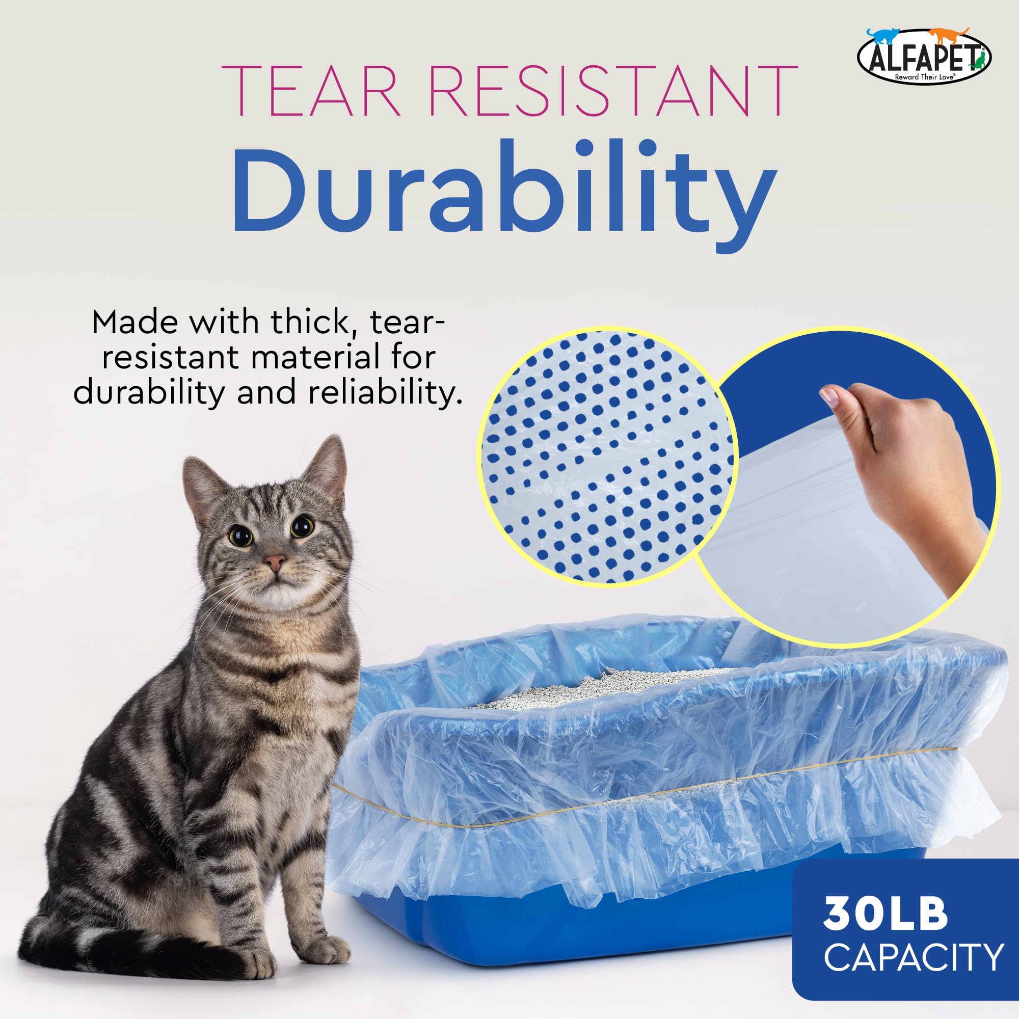 Alfapet Kitty Cat Pan Disposable, Sifting Liners- 10-Pack + 1 Transfer Liner-For Large, X-Large, Giant, Extra-Giant Size Litter Boxes-Included Rubber Band For Firm, Easy Fit - Pack Of 5