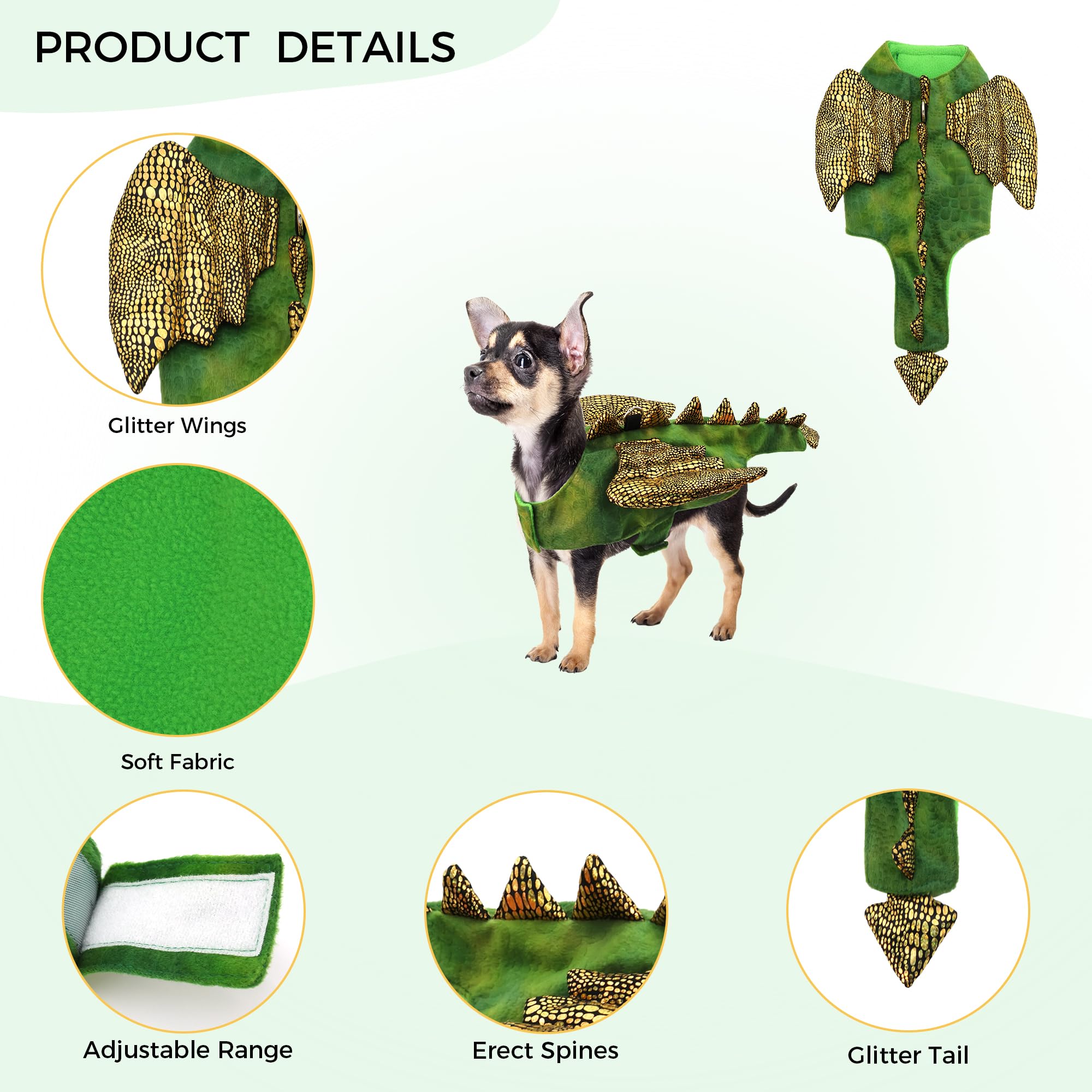 Nacoco Halloween Small Puppy Costume - Pet Dinosaur Cosplay Rabbit Outfit Kitten Animal Bunny Puppy Small Dog Cat Cute Clothes F