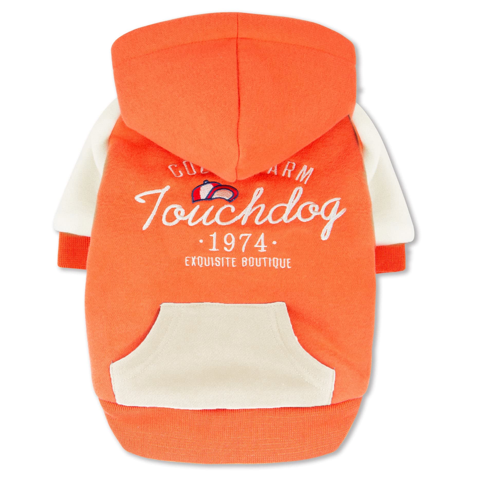 Touchdog Heritage Premium Cotton Hooded Dog Sweater With Accented Bridge Pockets On The Dog Hoodie - Pet Sweater Featuring Snap Enclosures And Reversible Sherpa For Added Warmth