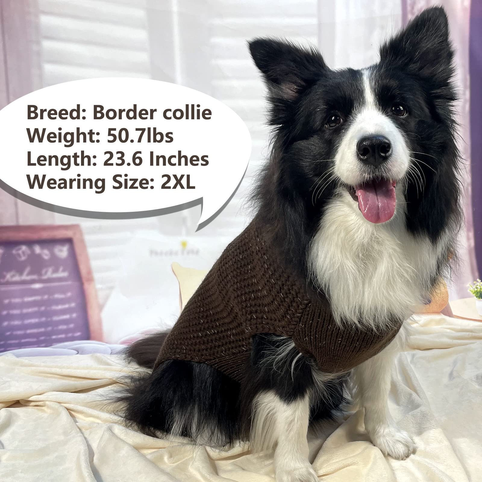 Kyeese Dog Sweaters Heavy For Medium Dogs Reflective Pullover Knitwear For Fall Winter