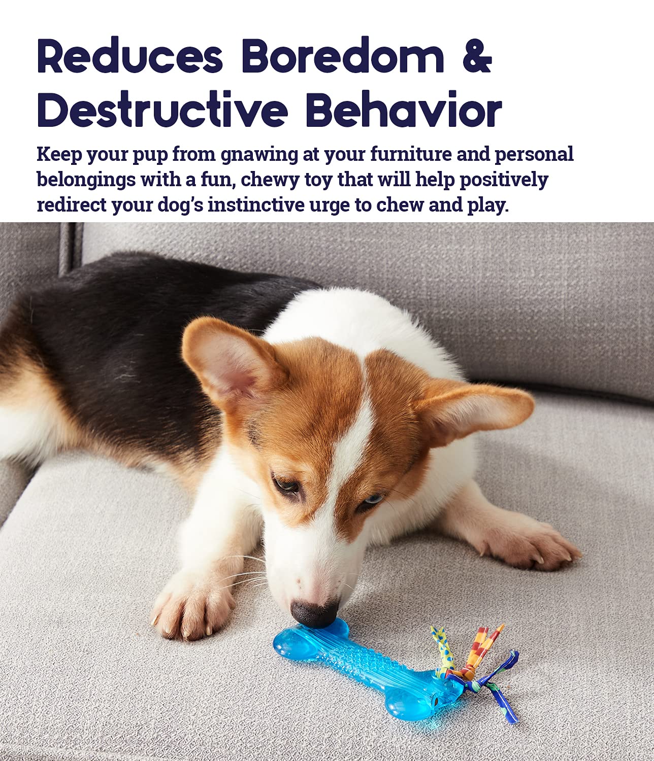 Petstages Orka Mini Bone Royal Blue Dog Chew Toy