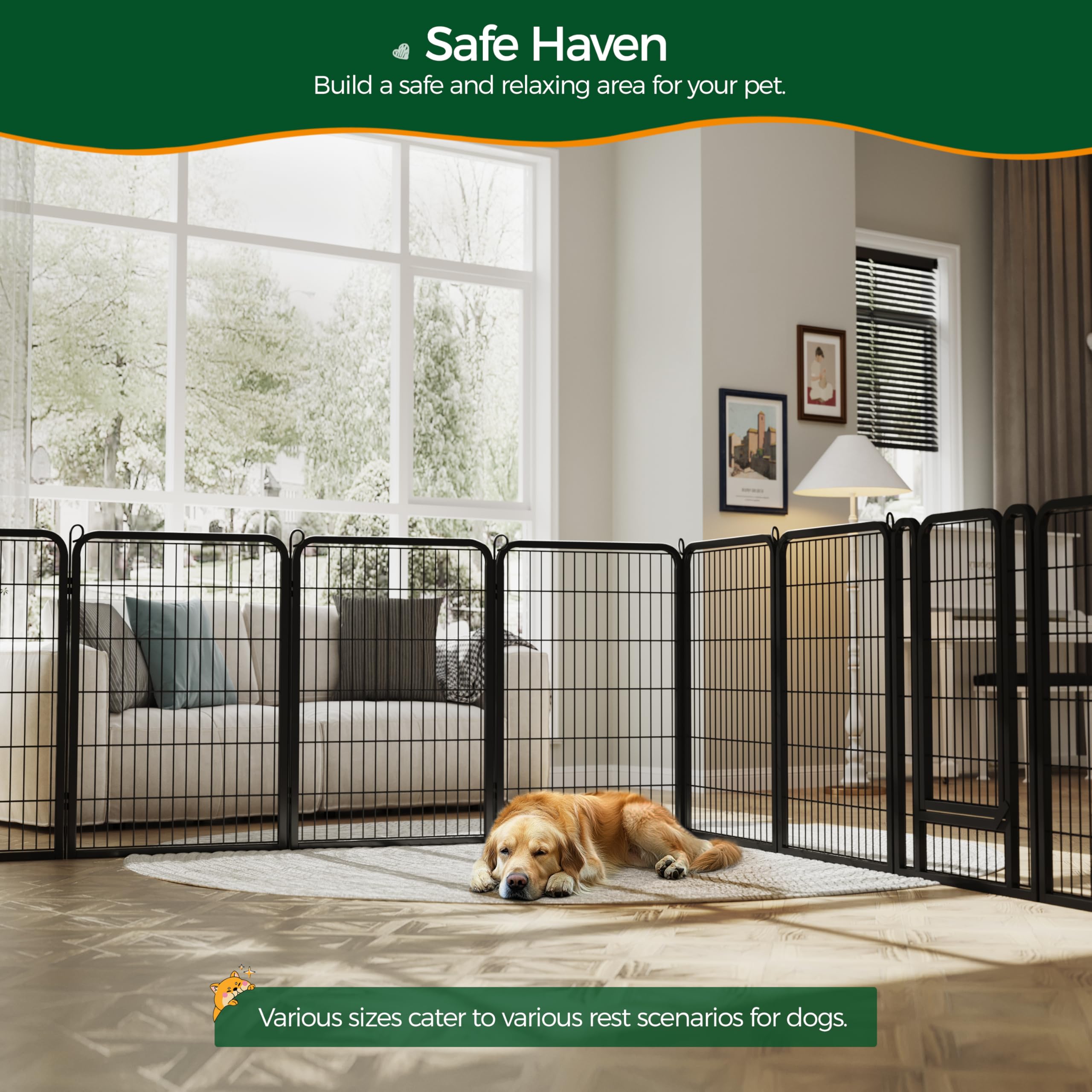 Yaheetech Dog Playpen Outdoor, 40 Inch 6 Panels Dog Pen Indoor Heavy Duty Puppy Exercise Pen Metal Pet Fence For Rv Camping/Yard
