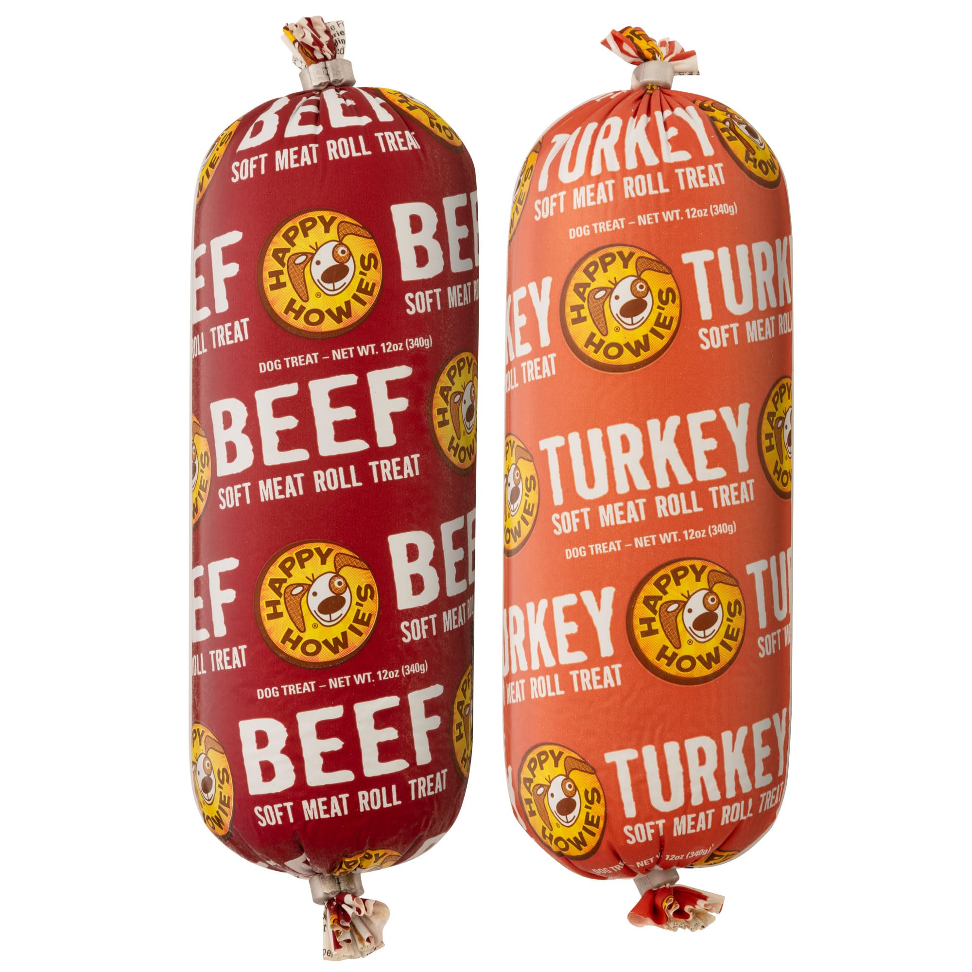 Happy Howies Soft Meat Roll Treat - Dog Food Rolls, High Protein, Natural Ingredients, for All Dogs, Made in USA - Beef, Turkey