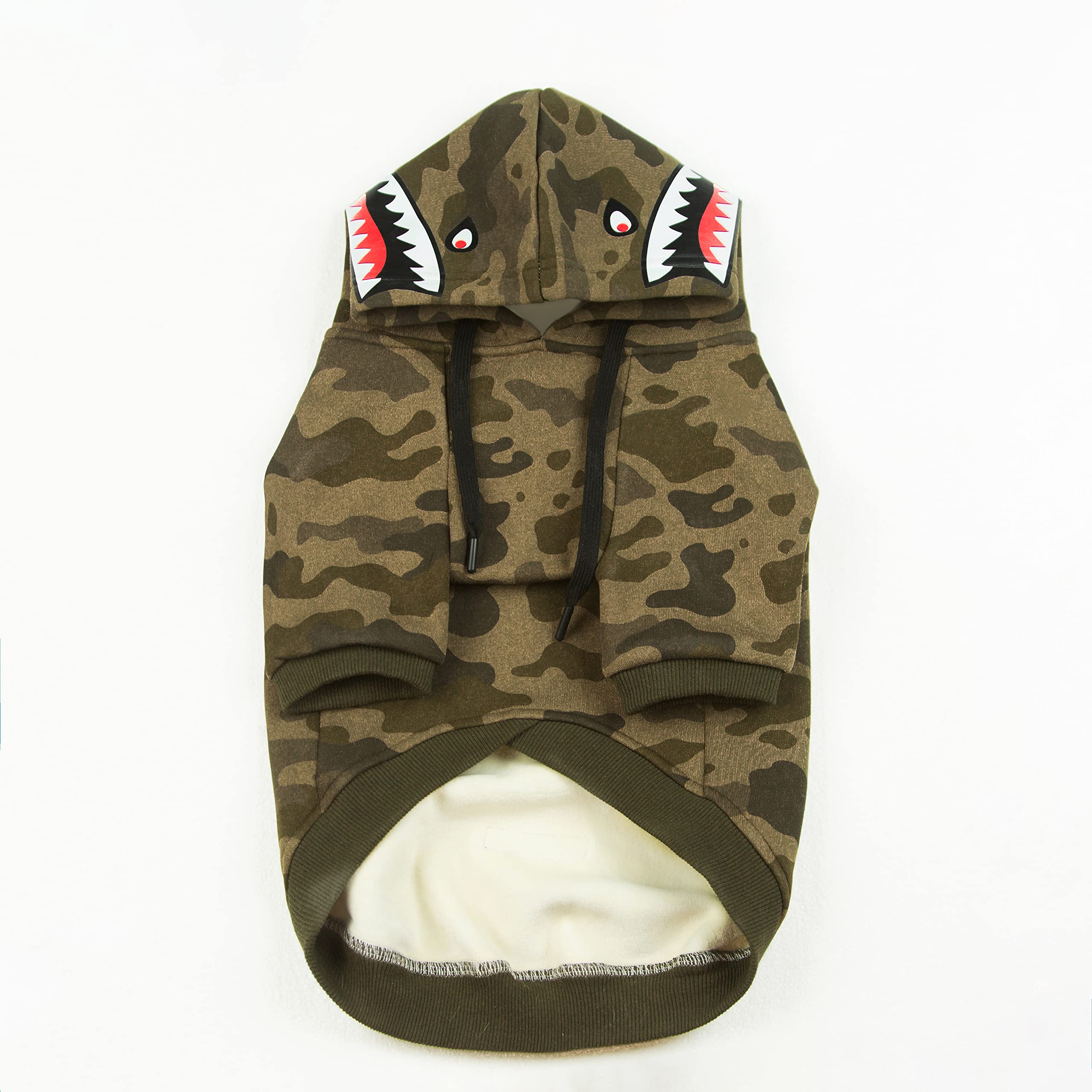 Woof Trails Camo Dog Hoodie Dog Clothes Extra Warm Fleece Lining Stretchy Fit for Small Medium Large Dogs (Camo, Large)