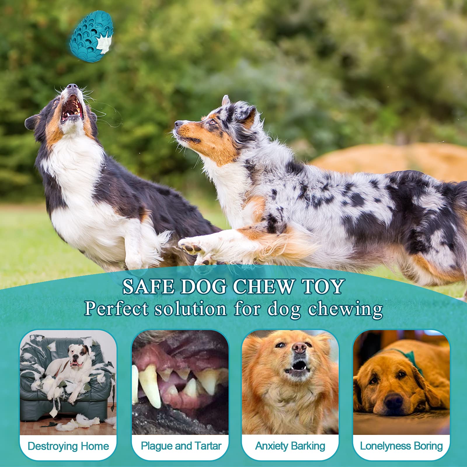 Jomilly Dragon Egg Dog Chew Toys for Aggressive Chewers - Toughest Indestructible Dog Toys for Aggressive Heavy Chewers Lifetime