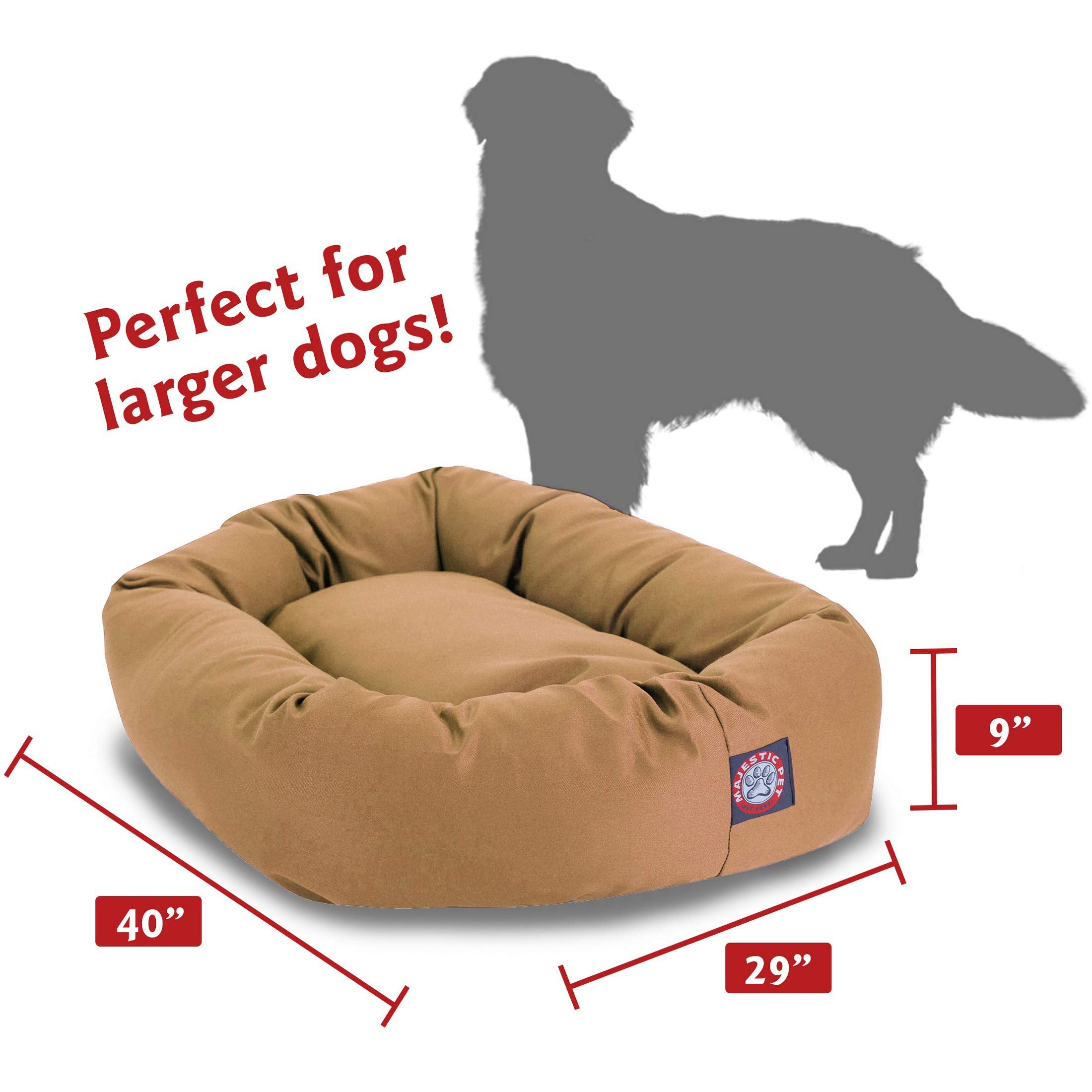 40 Inch Khaki Bagel Dog Bed By Majestic Pet Products