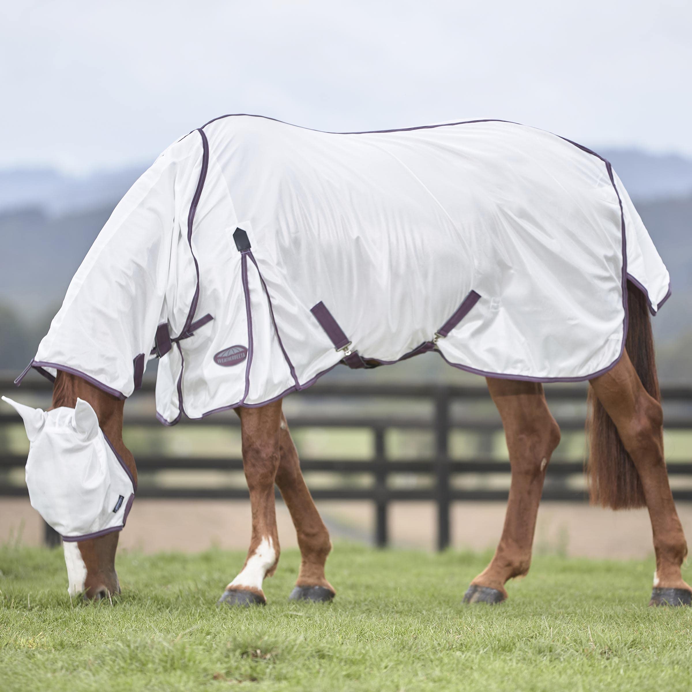 WeatherBeeta ComFiTec Essential Mesh Mask, White/Maroon/Grey, Pony