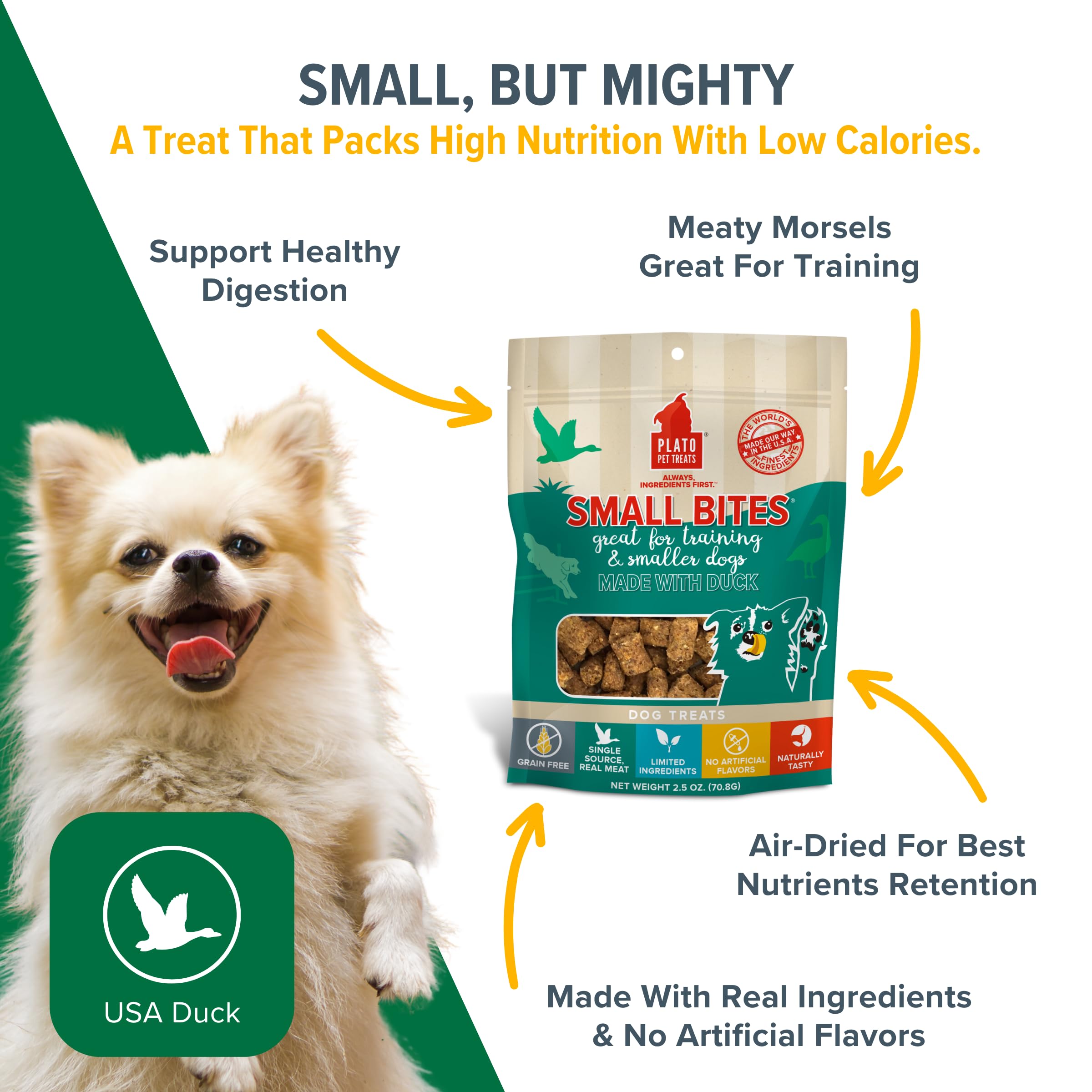 Plato Dog Small Bites Grain Free Duck 6Oz