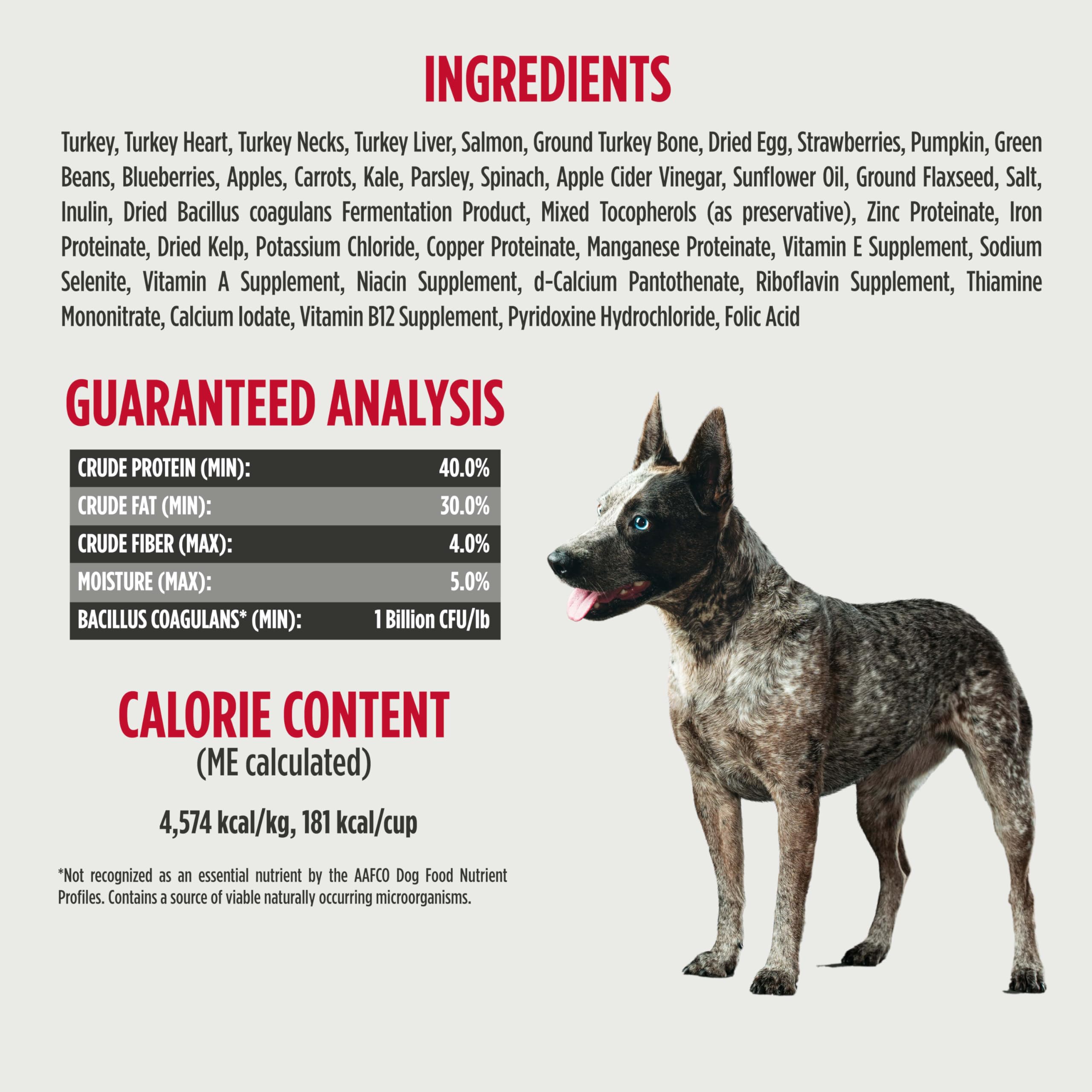 Nulo Freeze-Dried Raw Turkey & Salmon Recipe with Apples Complete and Balanced Dry Dog Food Kibble, 18 Ounce Bag