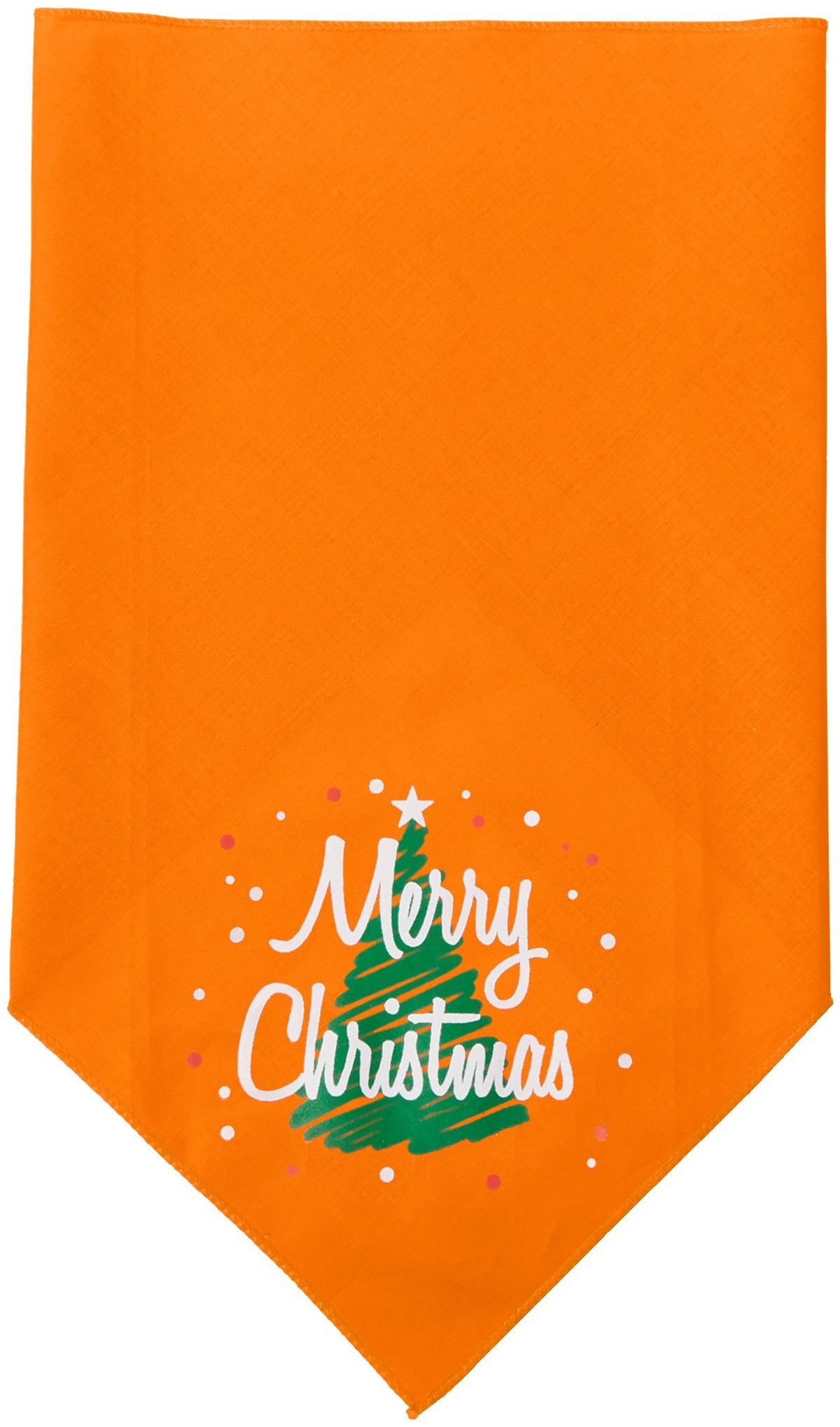 Christmas Pet and Dog Bandana Screen Printed, &quot;Scribble Merry Christmas&quot; Orange Large