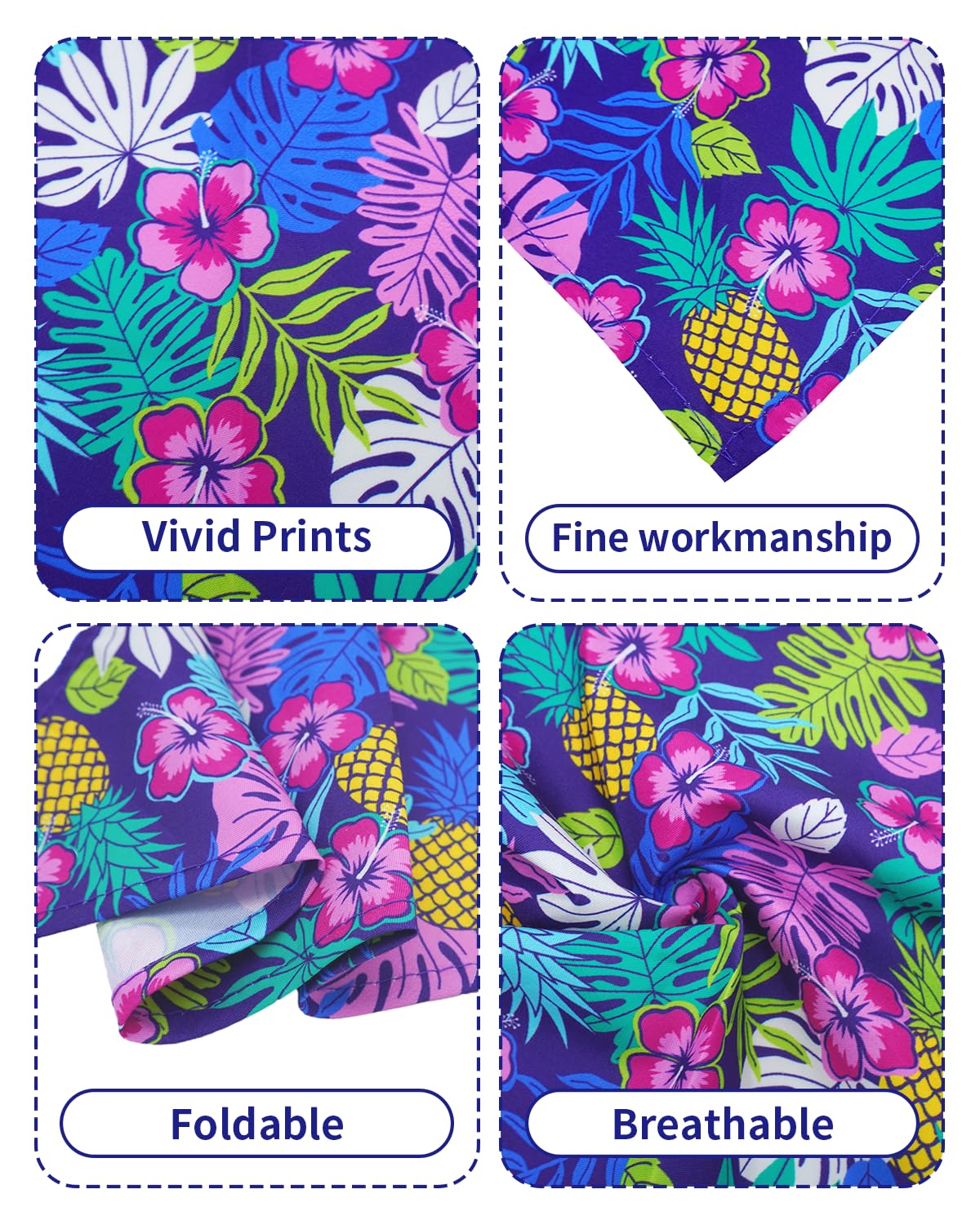 Pet Show 15 Pack Hawaiian Dog Bandanas Multiple Sizes Bulk Large Medium Small 3 Mixed Sizes Summer Floral Dogs Head Scarves Pupp
