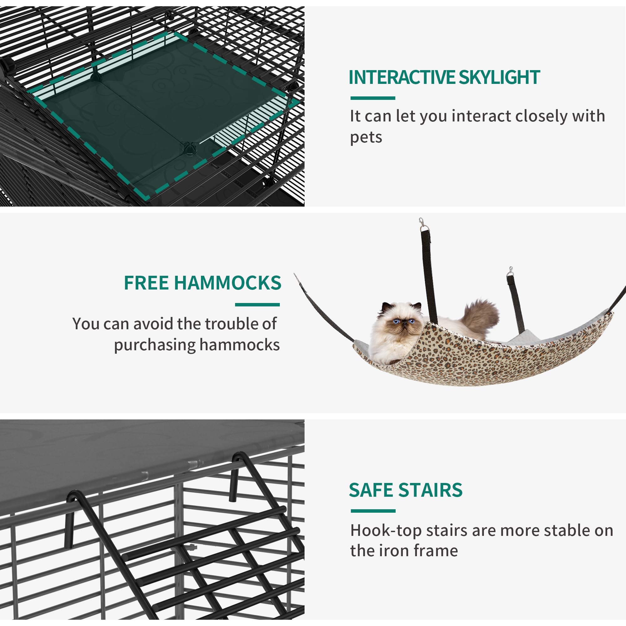 Yitahome 4 Tiers Large Cat Enclosure With Diy Storage Cube, Indoor Catio Playpen With Hammock For 1-4 Cats, Ideal For Home And T