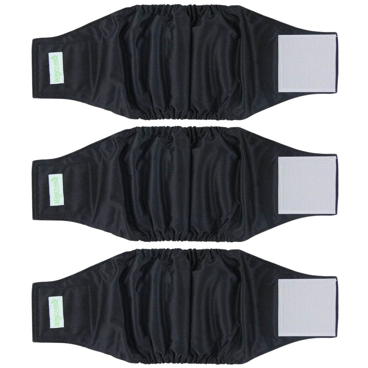 Wegreeco Washable Male Dog Belly Wrap - Pack Of 3 - (Black, Black, Black, X-Large)