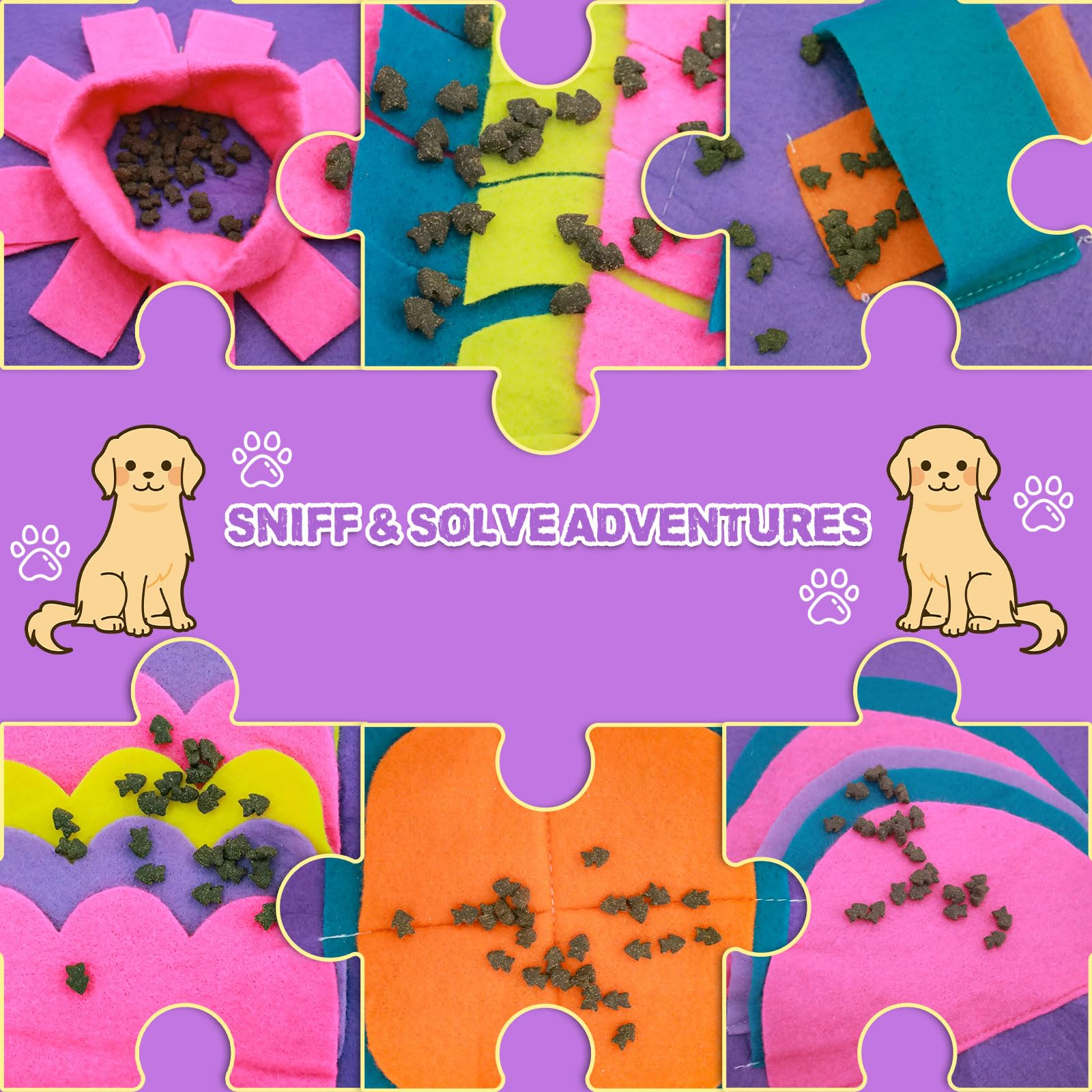 Pjdh 35   X35    Snuffle Mat For Dogs, 3-In-1 Slow Feeder Mat With Anxiety Relief & Iq Training, Extra Large Felt Foraging Mat F