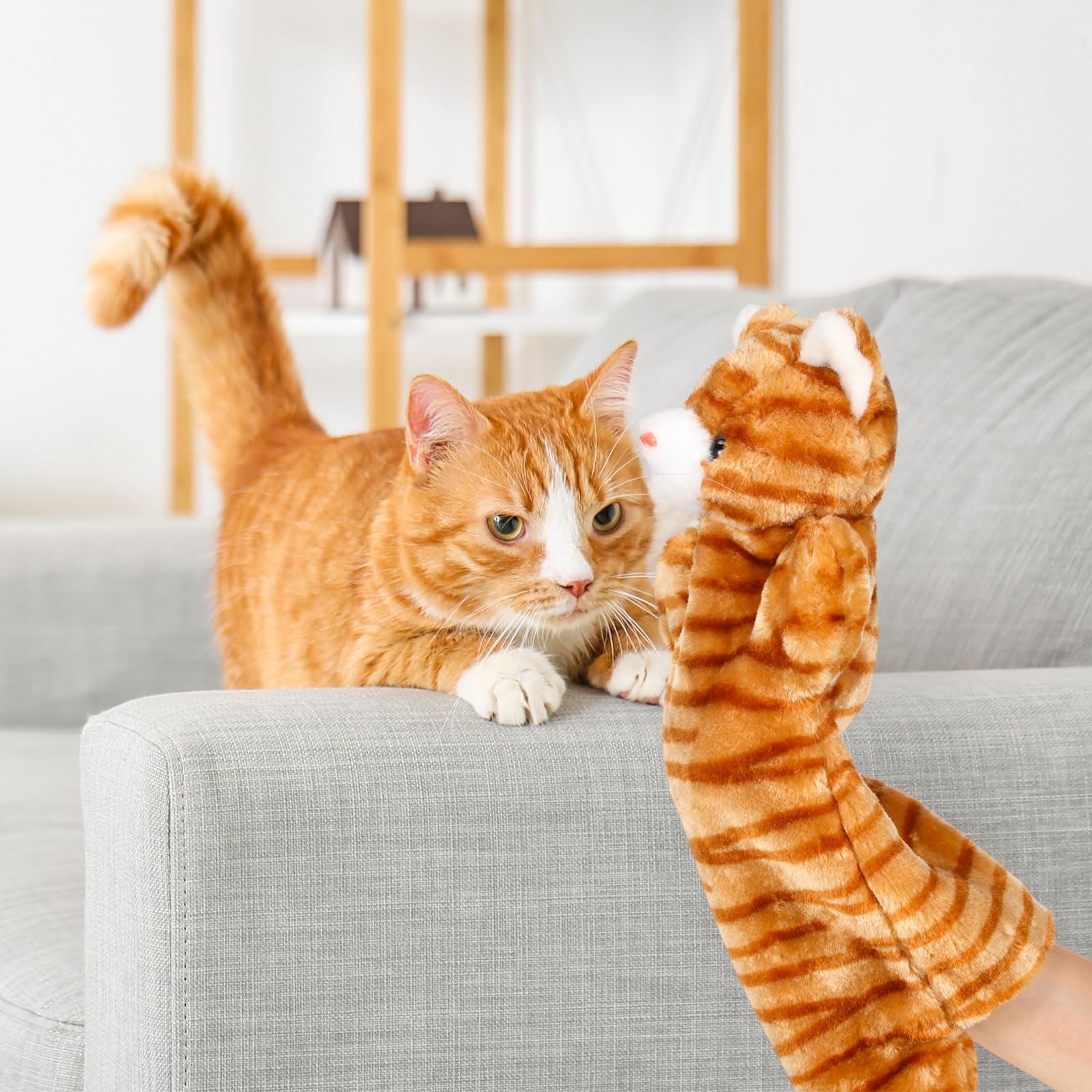 Shyyween Cat Puppet Wrestler, Cat Wrestling Toy Puppet Hand Glove with Tough Padding for Safe and Fun Interactive Play, Relieve