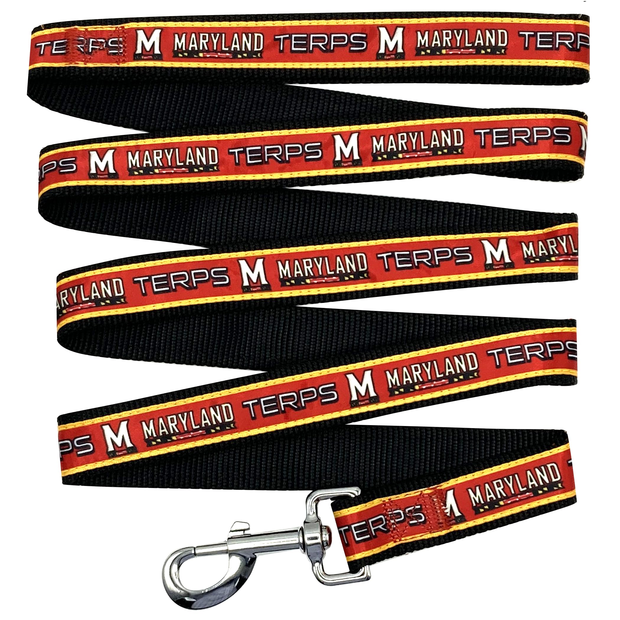 Ncaa Pet Leash, Medium, Maryland Terrapins, Dog Leash, Shiny & Colorful Leash For Dogs & Cats Licensed By The Ncaa