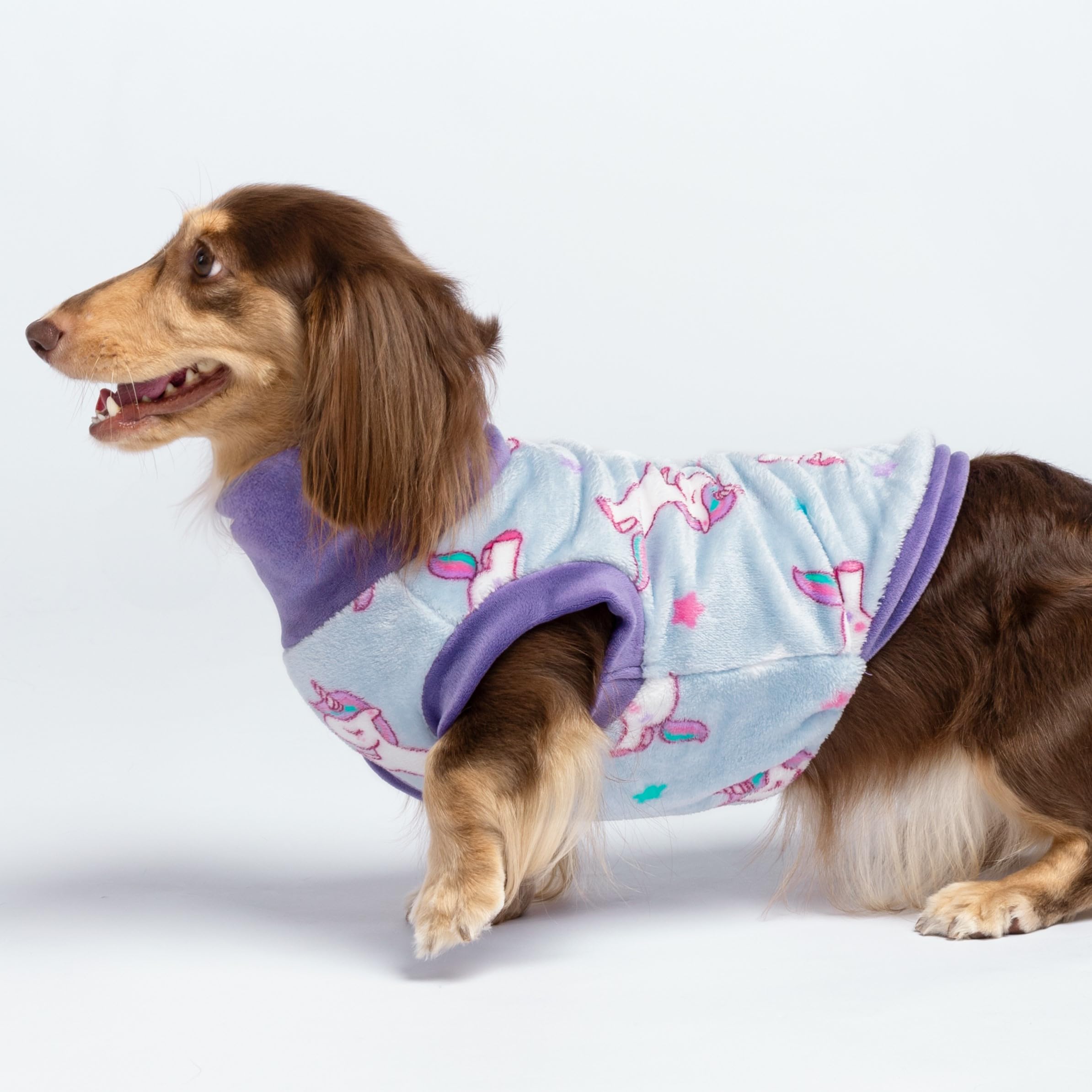 Fitwarm Fleece Unicorn Dog Sweater, Thermal Dog Winter Clothes for Small Dogs Girl, Doggy Pullover Jumper, Pet Outfit, Purple, B