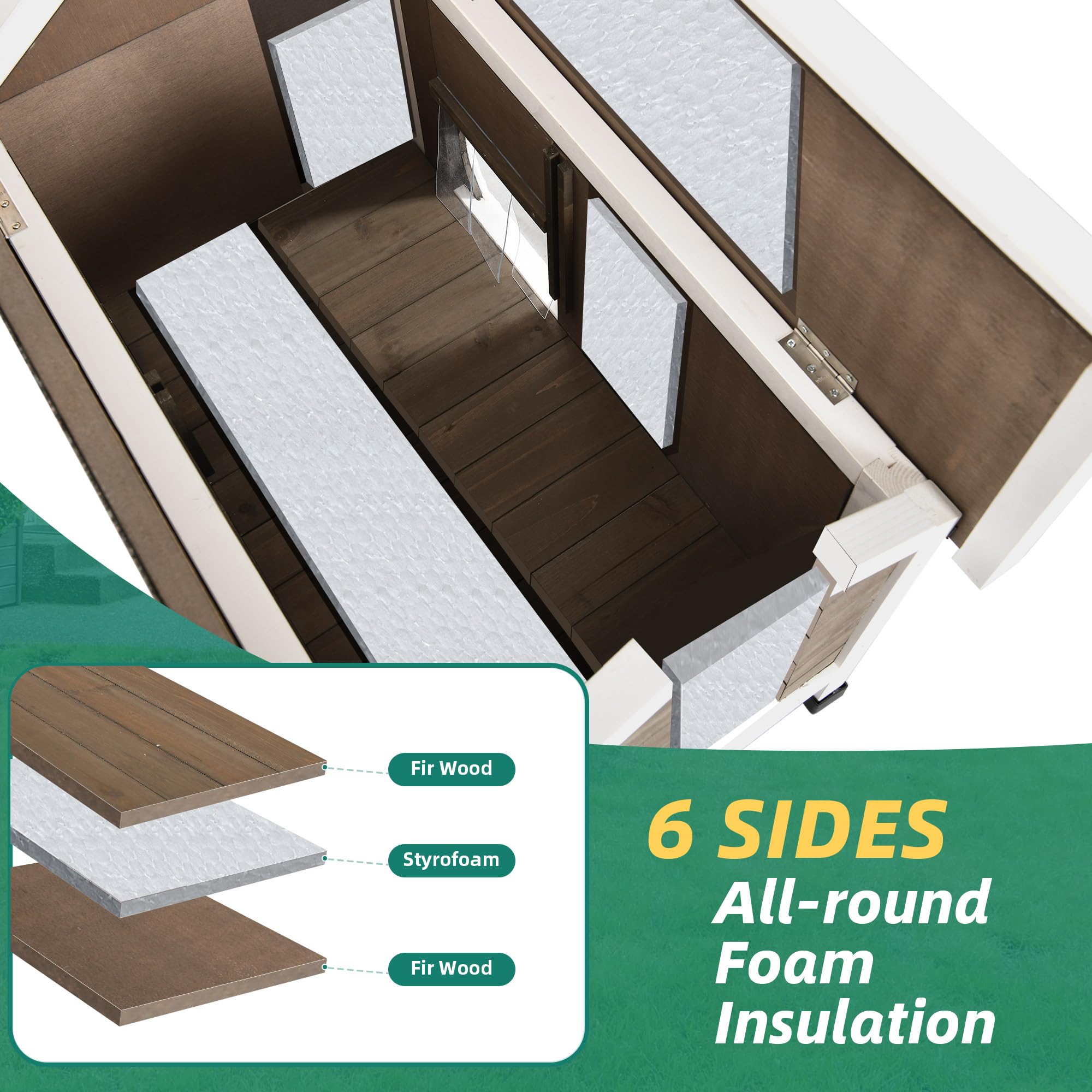 Yitahome Outdoor Cat House Insulated, With All-Round Foam, Large Outside Feral Cat Shelter Weatherproof, Winter Cat House For Mu