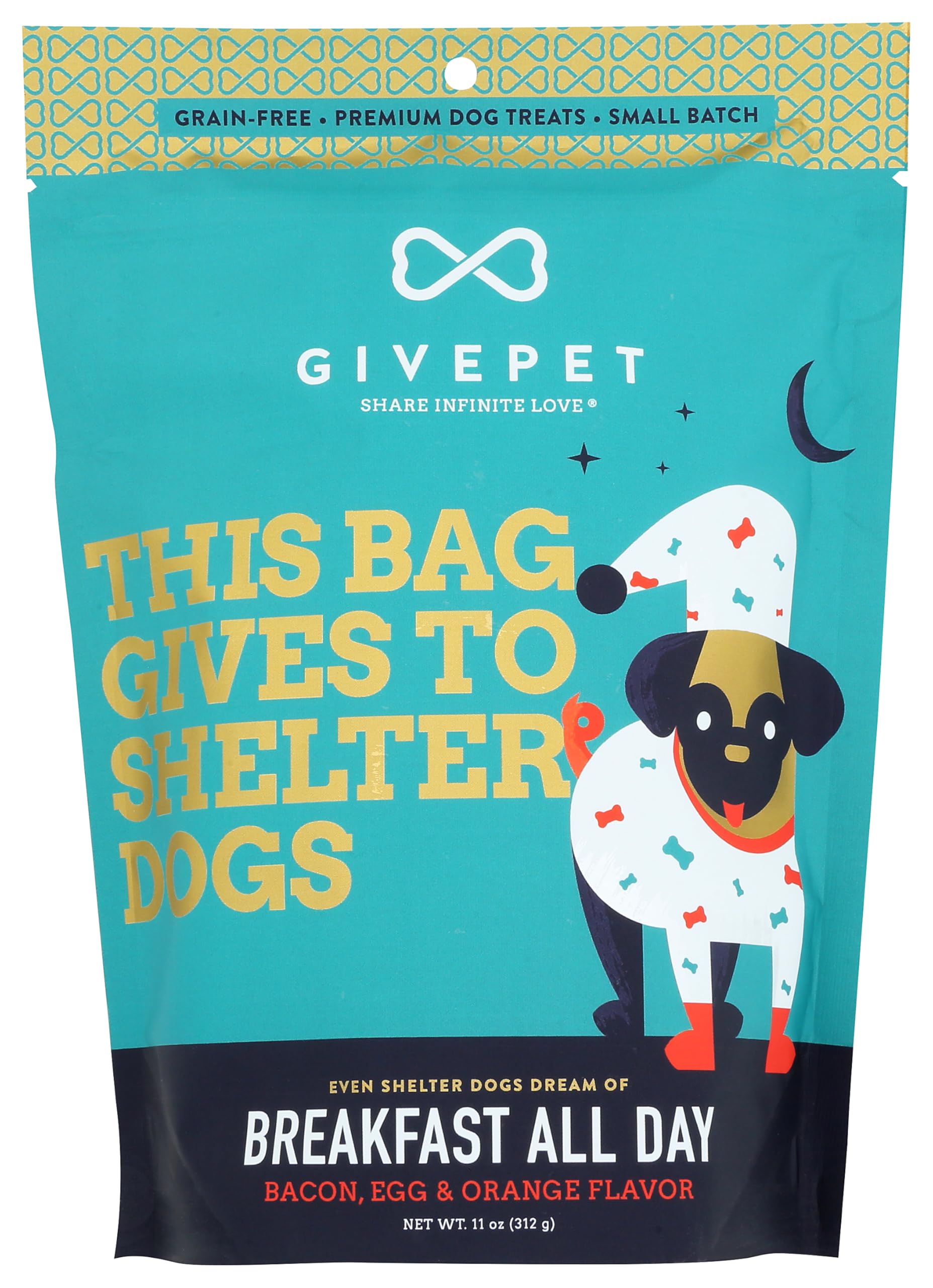 GivePet Breakfast All Day Dog Treats, 11 Oz Premium Dog Training Treats, Grain-Free with No Artificial Flavors - Bacon, Egg & Or