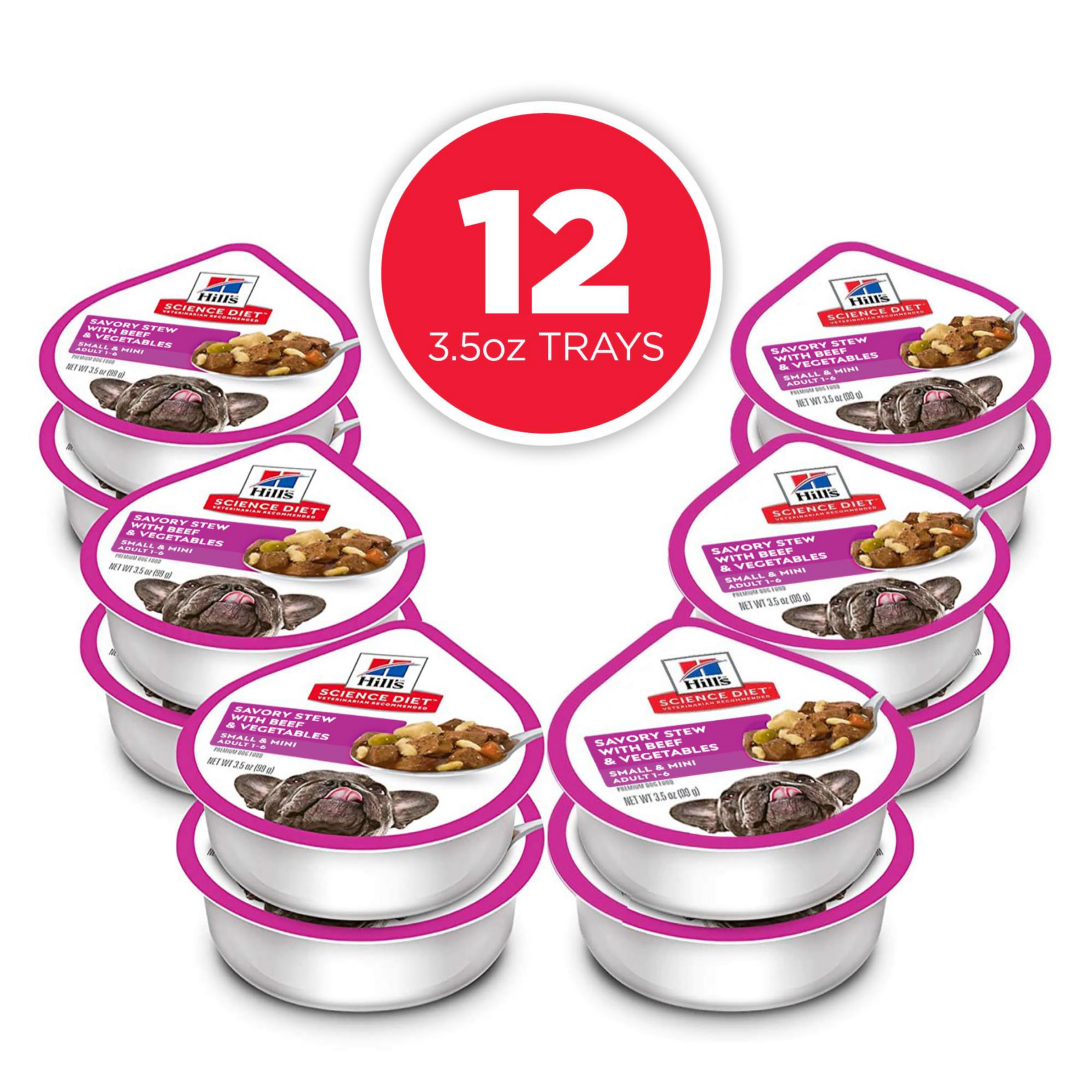 Hill s Science Diet Small & Mini, Adult 1-6, Small & Mini Breeds Premium Nutrition, Wet Dog Food, Beef & Vegetables Stew, 3.5 o