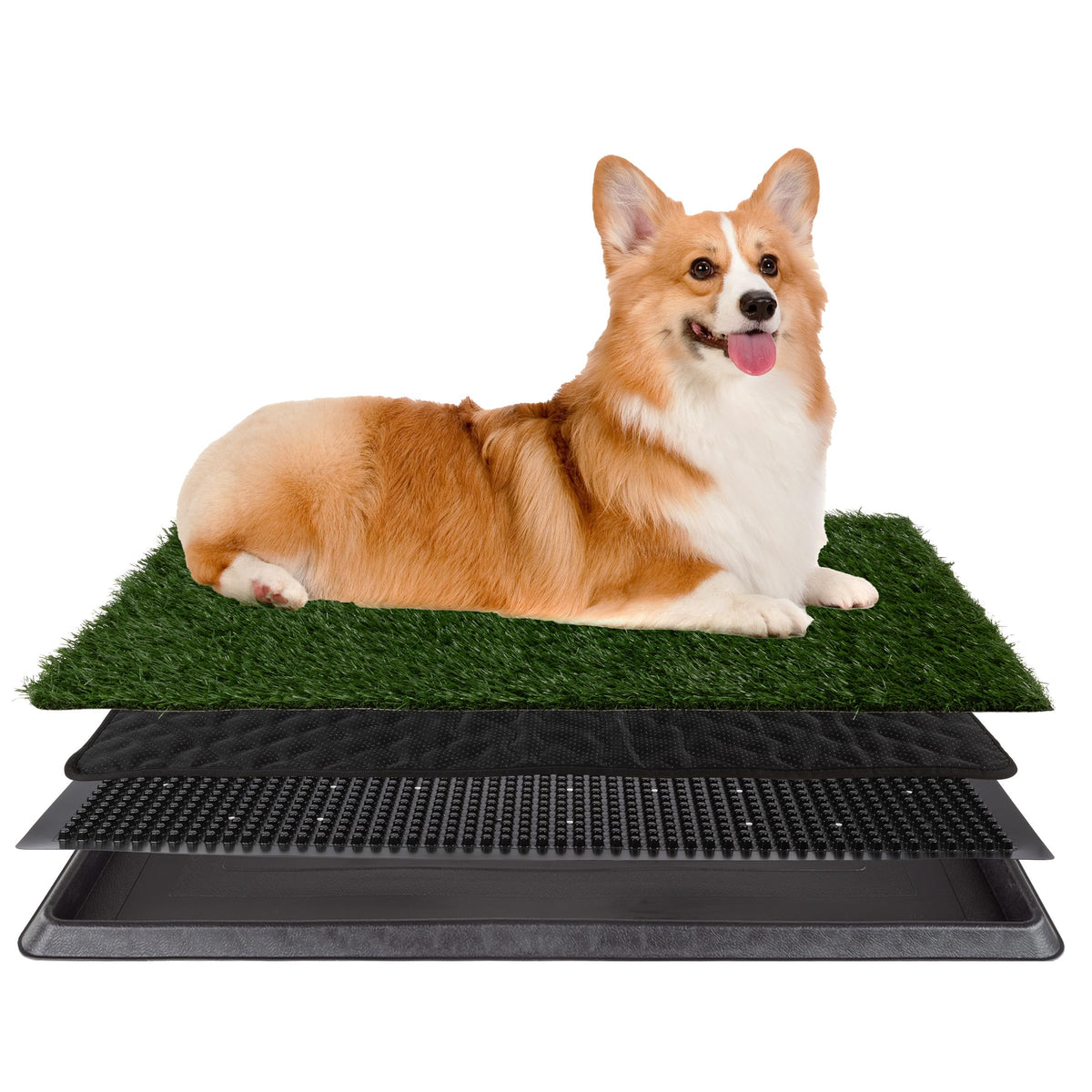 Artificial Grass Puppy Pee Pad For Dogs And Small Pets - 20X25 Reusable 4-Layer Training Potty Pad With Tray - Dog Housebreaking