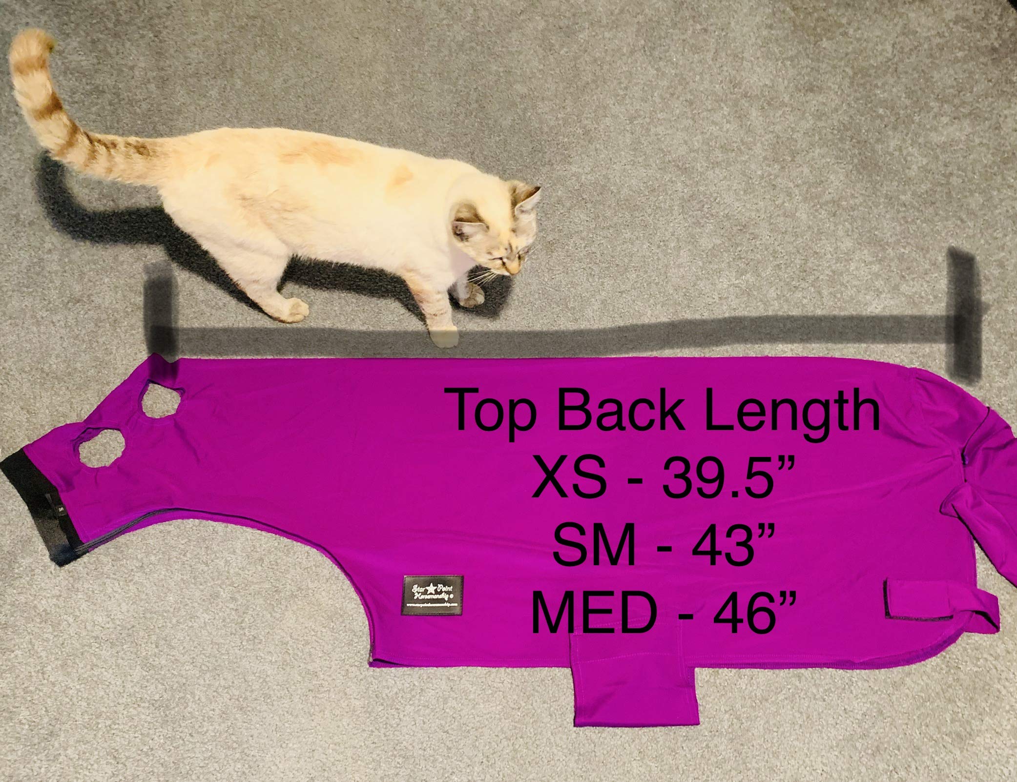 Miniature Pony Suit Full Body Horse Sheet with Neck Cover Stretchable & Breathable Removable Tail Bag,Zipper Neck Soft Fleece No