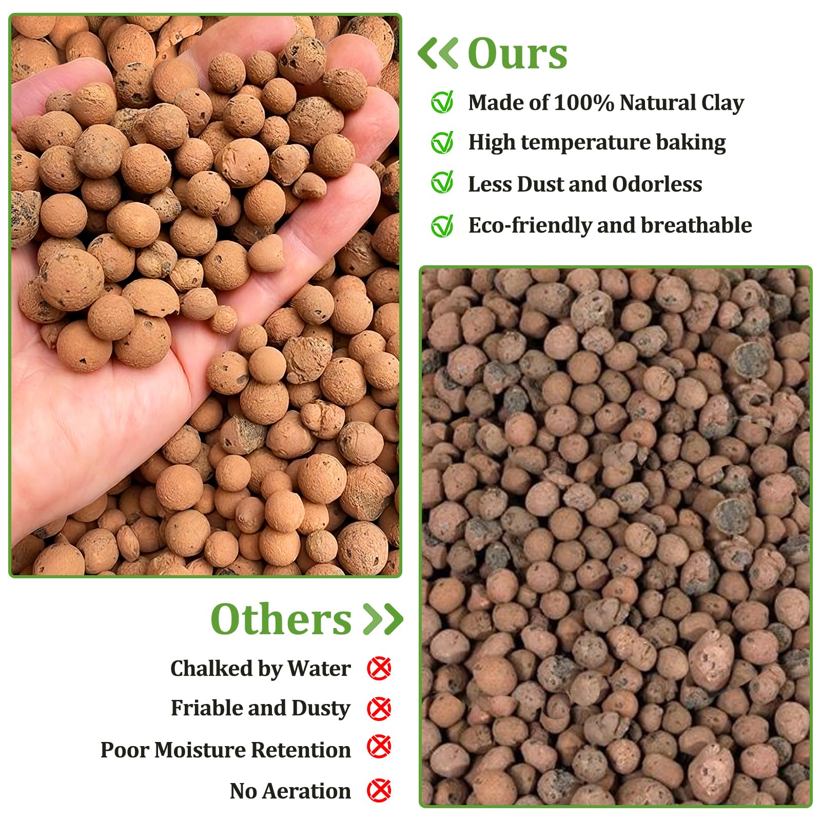 Riare 2Lbs Expanded Clay Balls Terrarium Substrate For Reptiles - 100% Organic Lightweight Clay Pebbles Substrate Frogs False Bo