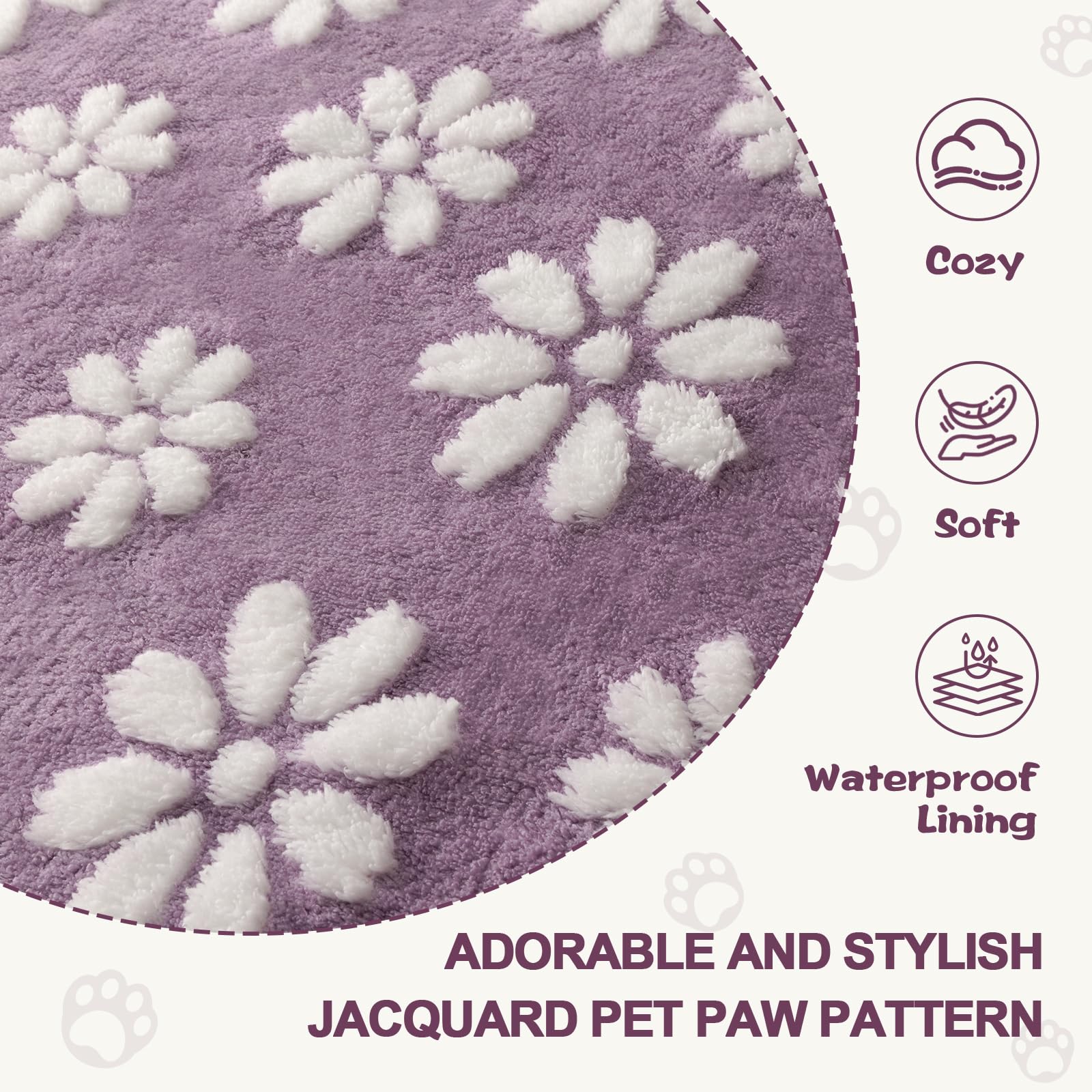 Yaning Waterproof Blanket For Dog Puppy Cat, Cute 3D Textured Flower Dog Blanket For Bed Couch Sofa, Soft Liquid Pee Proof Pet F
