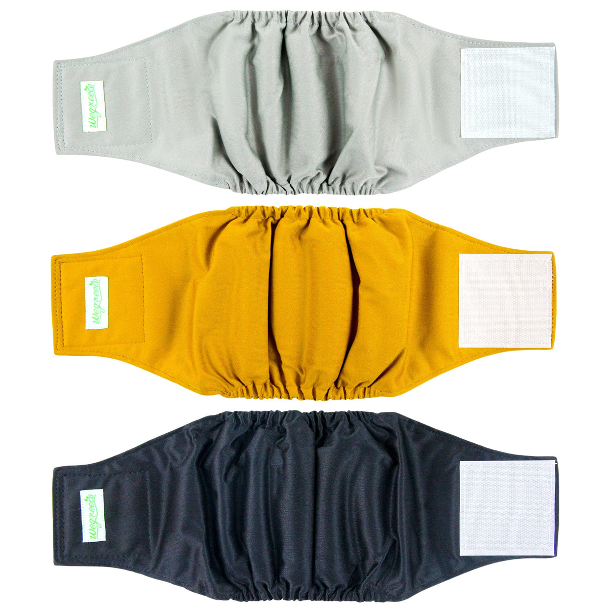 Wegreeco Washable Male Dog Belly Wrap - Pack Of 3 - (Gold,Black,Grey,Small)