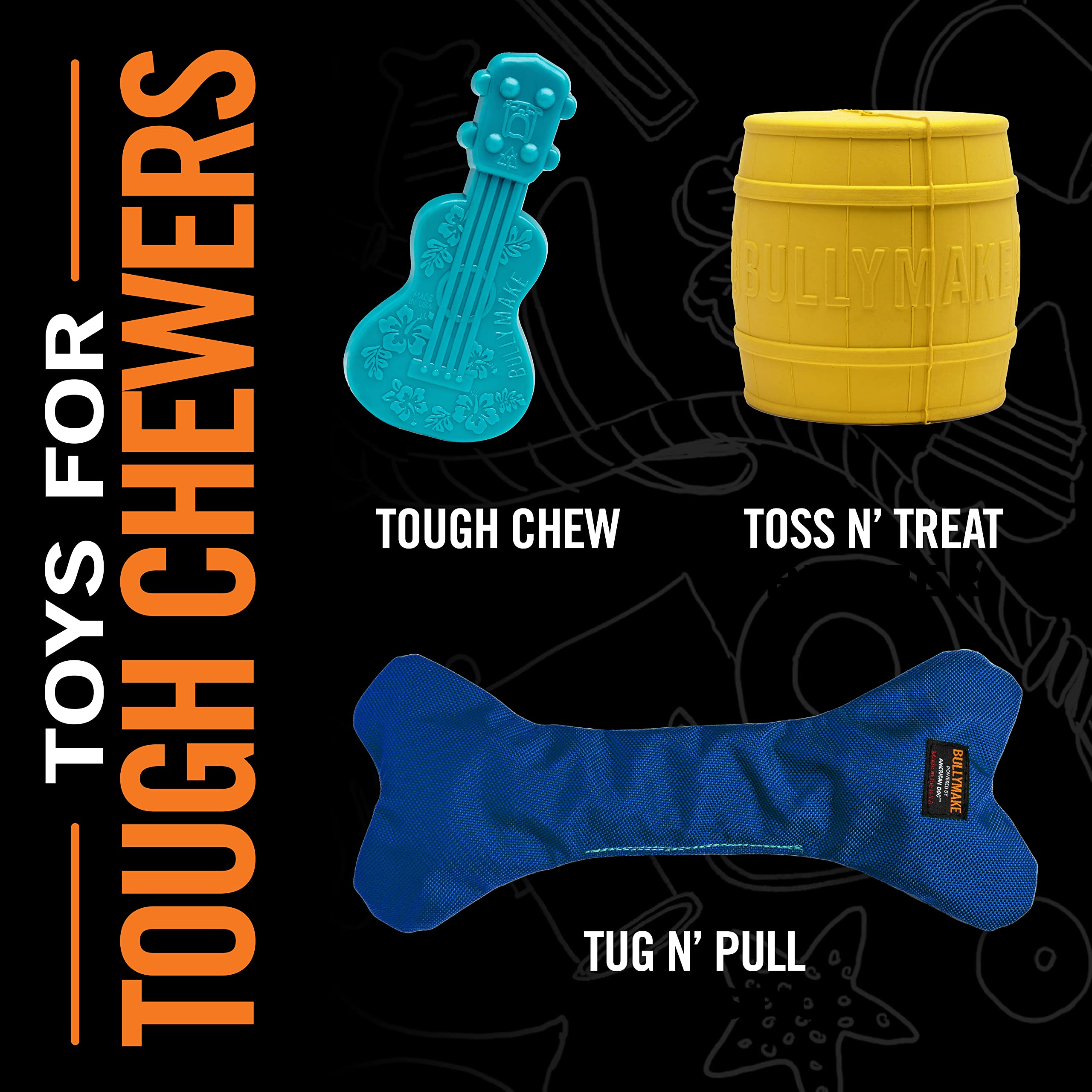 Bullymake - Pie Rubber Chew Toy For Dogs - Rubber Toy For Dogs - Made In Usa - Treat Stuffing Toy