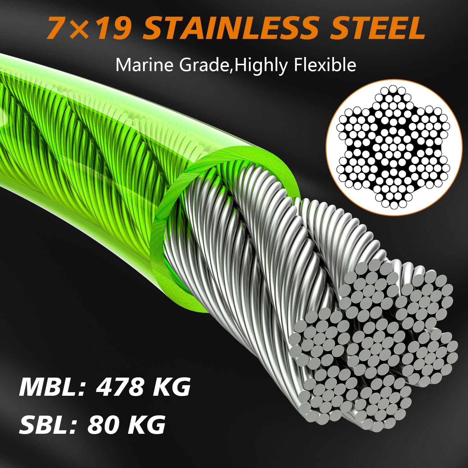 Xiaz 20Ft Tie Out Cable For Dogs, Dog Leads For Yard Chew Proof, Heavy Duty Pet Tie Out Cable For Large Dogs Up To 250Lbs,Durabl