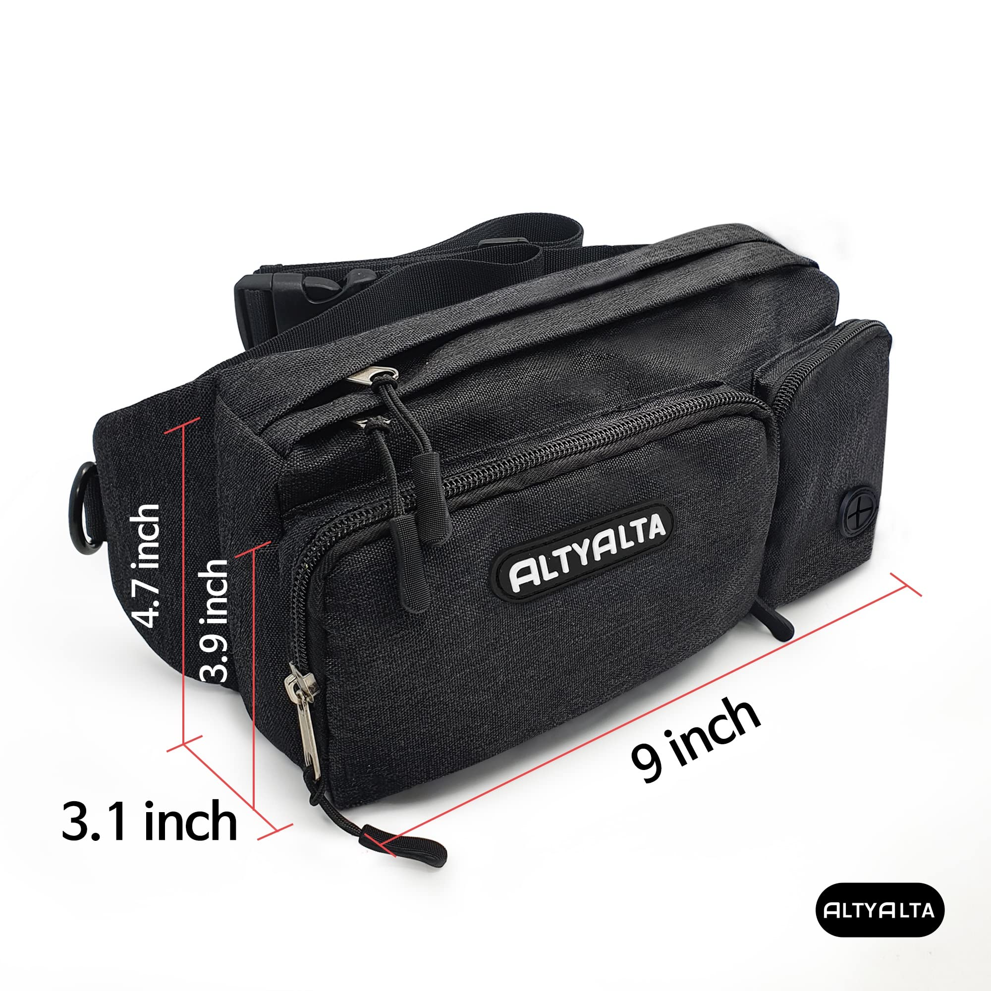 ALTYALTA EZ Dog Walking Fanny Pack, Dog Training Treat Pouch, Easy for Walking with Dogs, Belt Bag with Six Pockets and Waste Ba