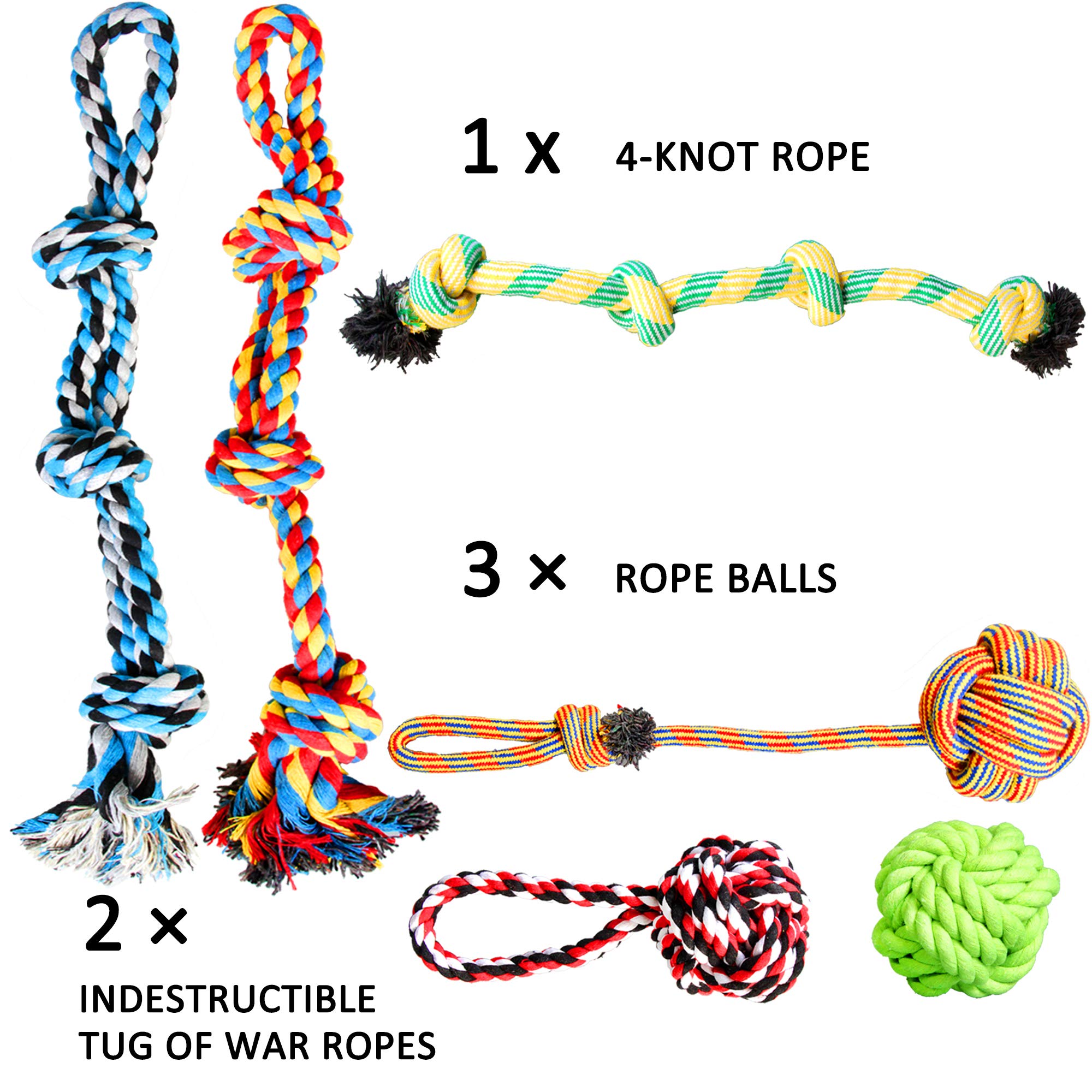 Youngever 6 Pack Large Dog Rope Toys, Dog Chew Toys, Dog Toys For Large, Xl Large Breed Dogs