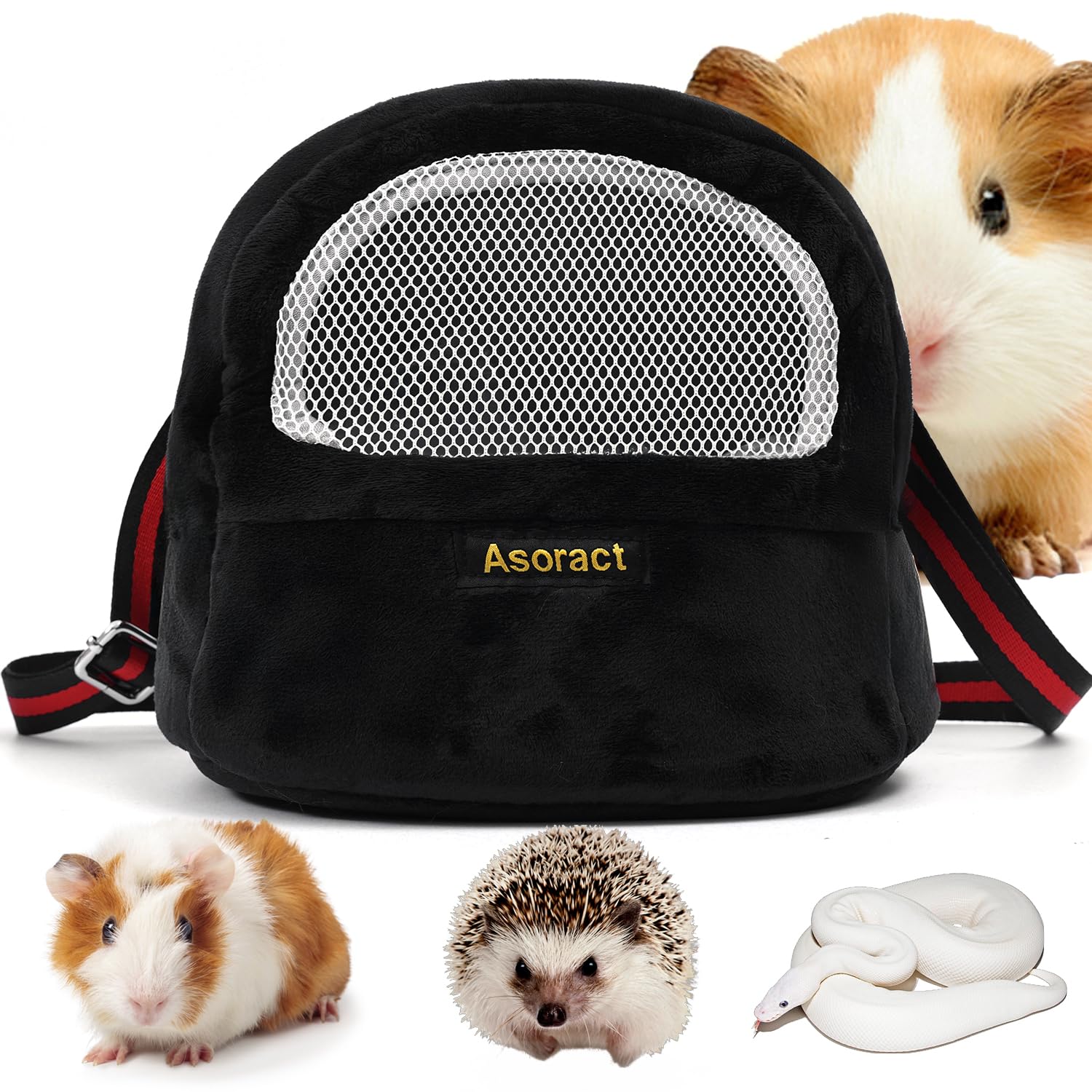 Sugar Glider Pouch Bonding Fleece Guinea Pig Carrier, Soft Comfortable Going Out Small Pets Sleeping Bag with Adjustable Strap,B