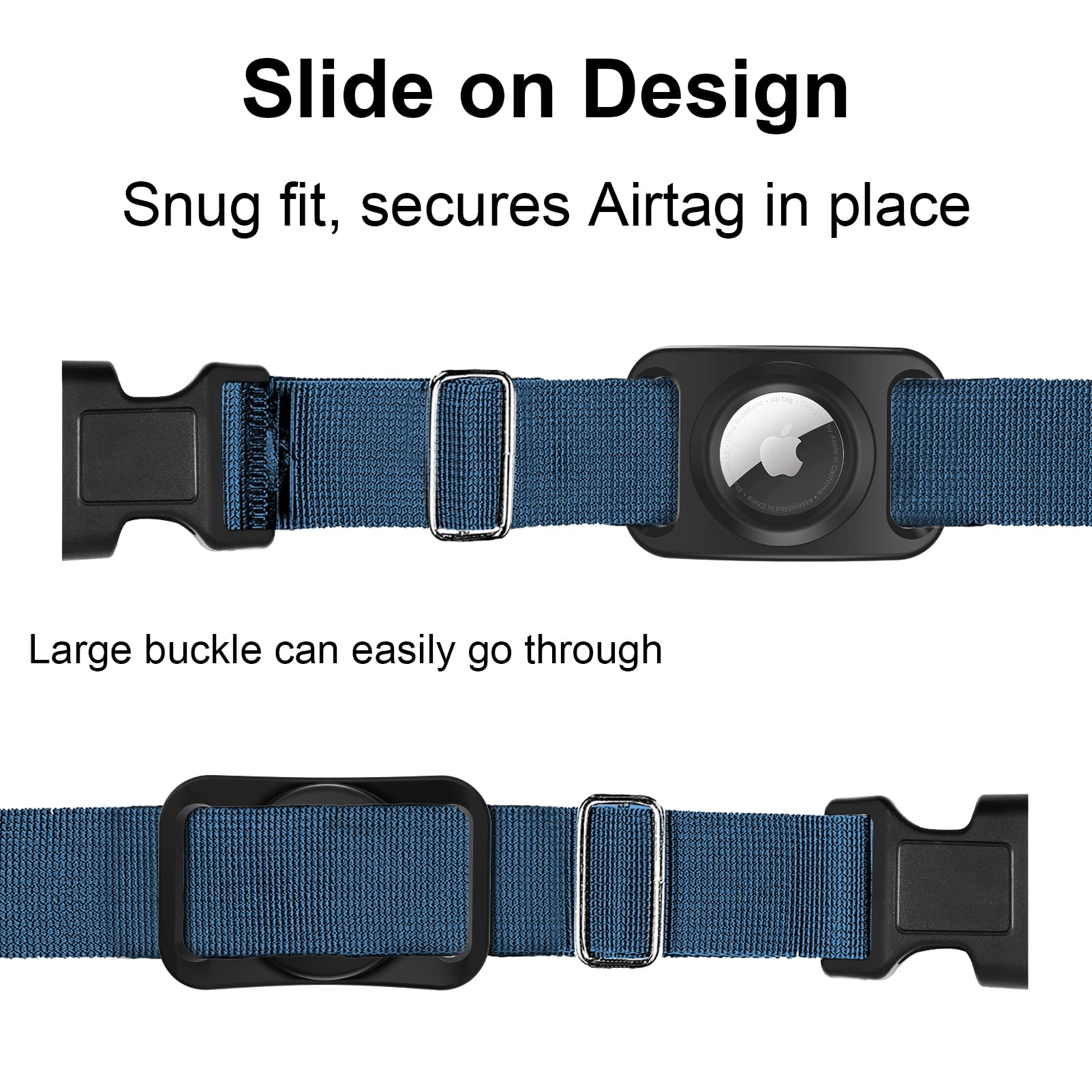 Sankala Airtag Dog Collar Holder, [2 Pack] Waterproof Airtag Case For Dog Collar, Tpu & Silicone Full Body Covered Apple Airtag