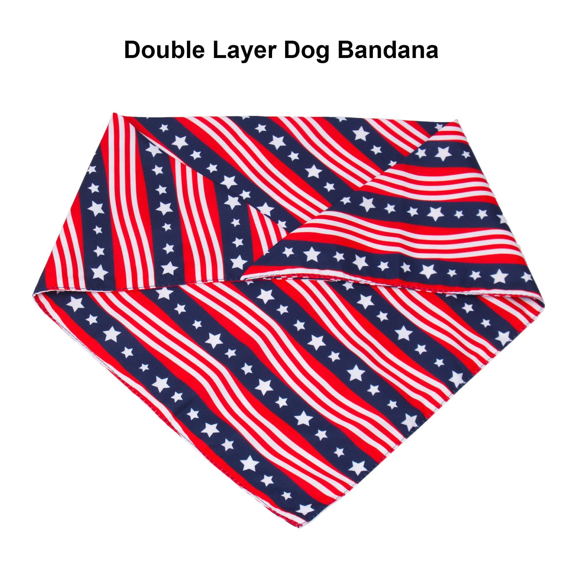 Ptdecor American Us Flag Dog Bandana 4Th Of July Dog Bandanas Reversible Triangle Pet Bibs Scarf For Large And Extra Large Dogs