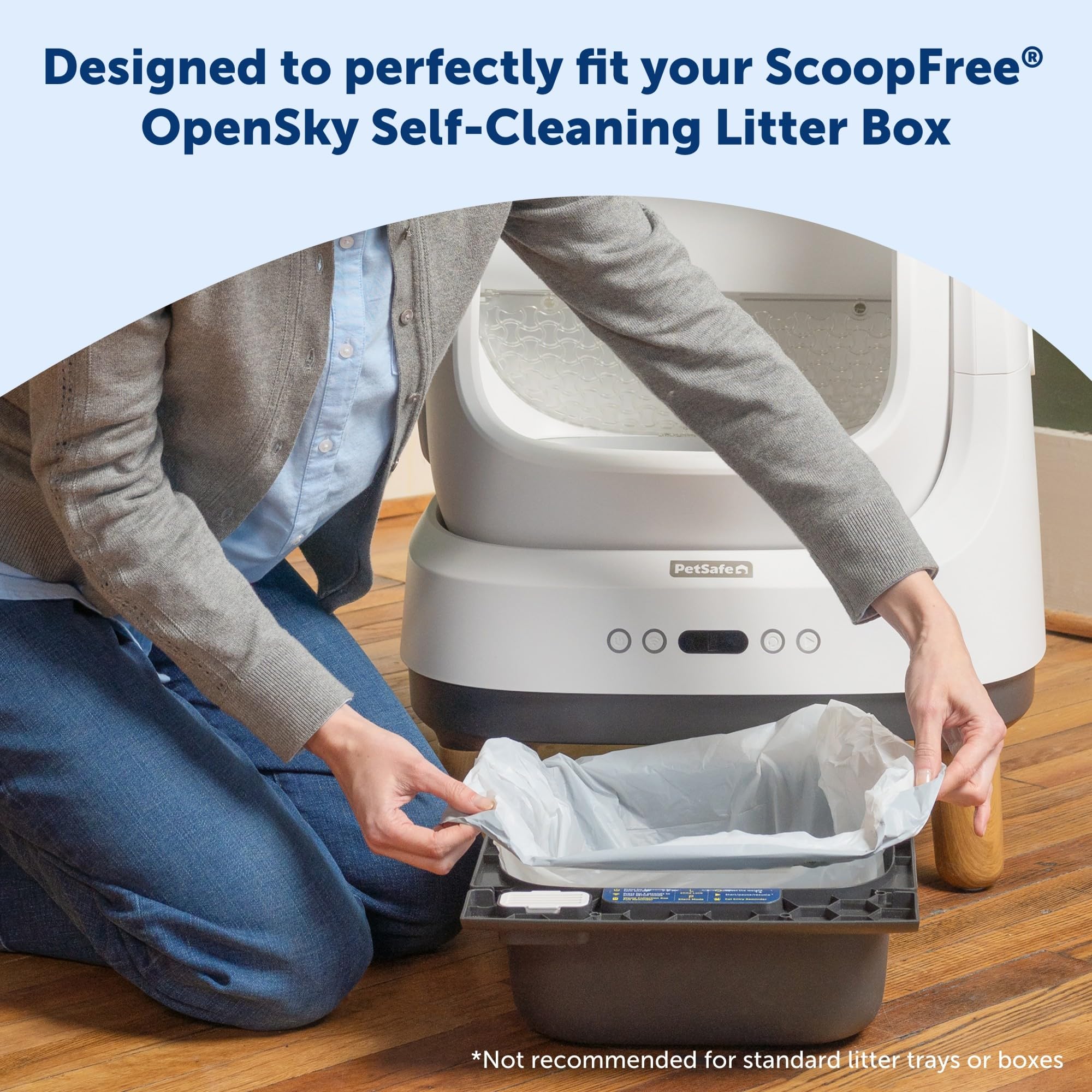 Petsafe Waste Bin Liners - Drawstring Liners For Scoopfree Opensky Cat Litter Box - Easy Cleanup, 15 Count