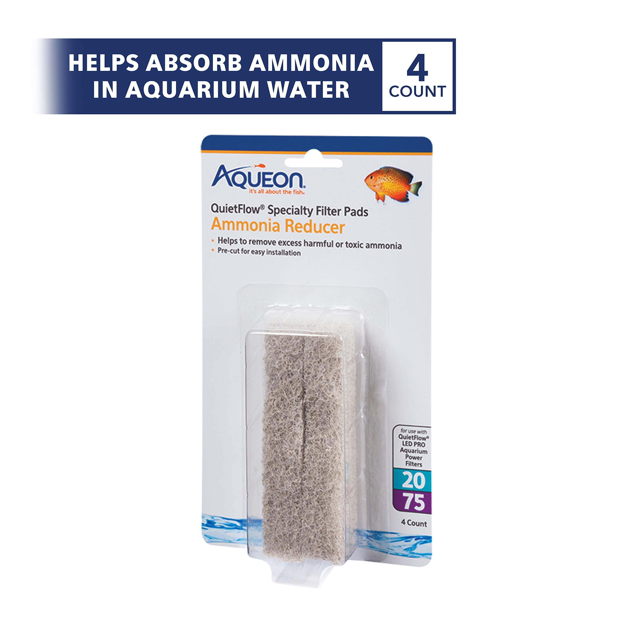 Aqueon Ammonia Reducer For Quietflow Led Pro Power Filter 20/75 4 Count
