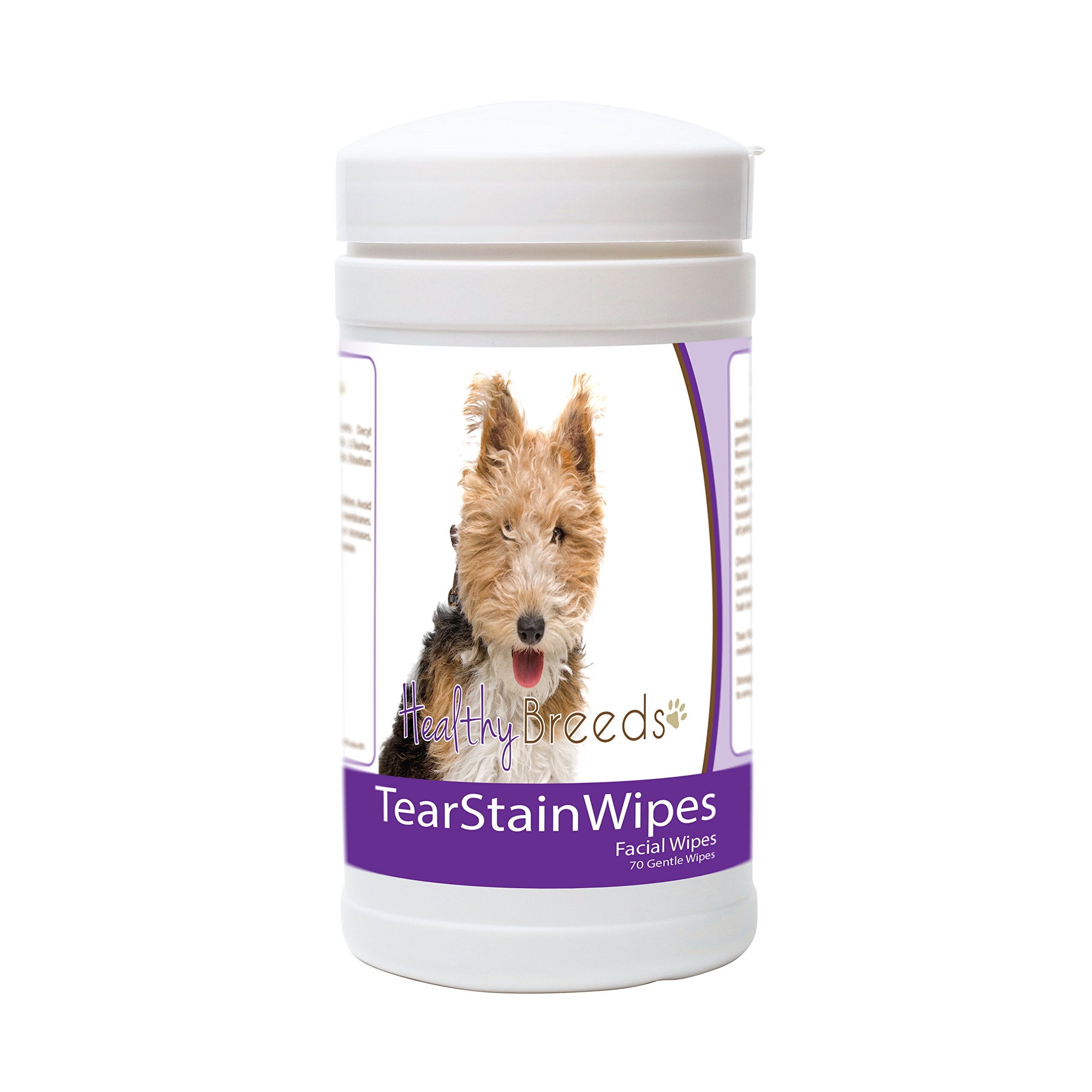 Healthy Breeds Wire Fox Terrier Tear Stain Wipes 70 Count