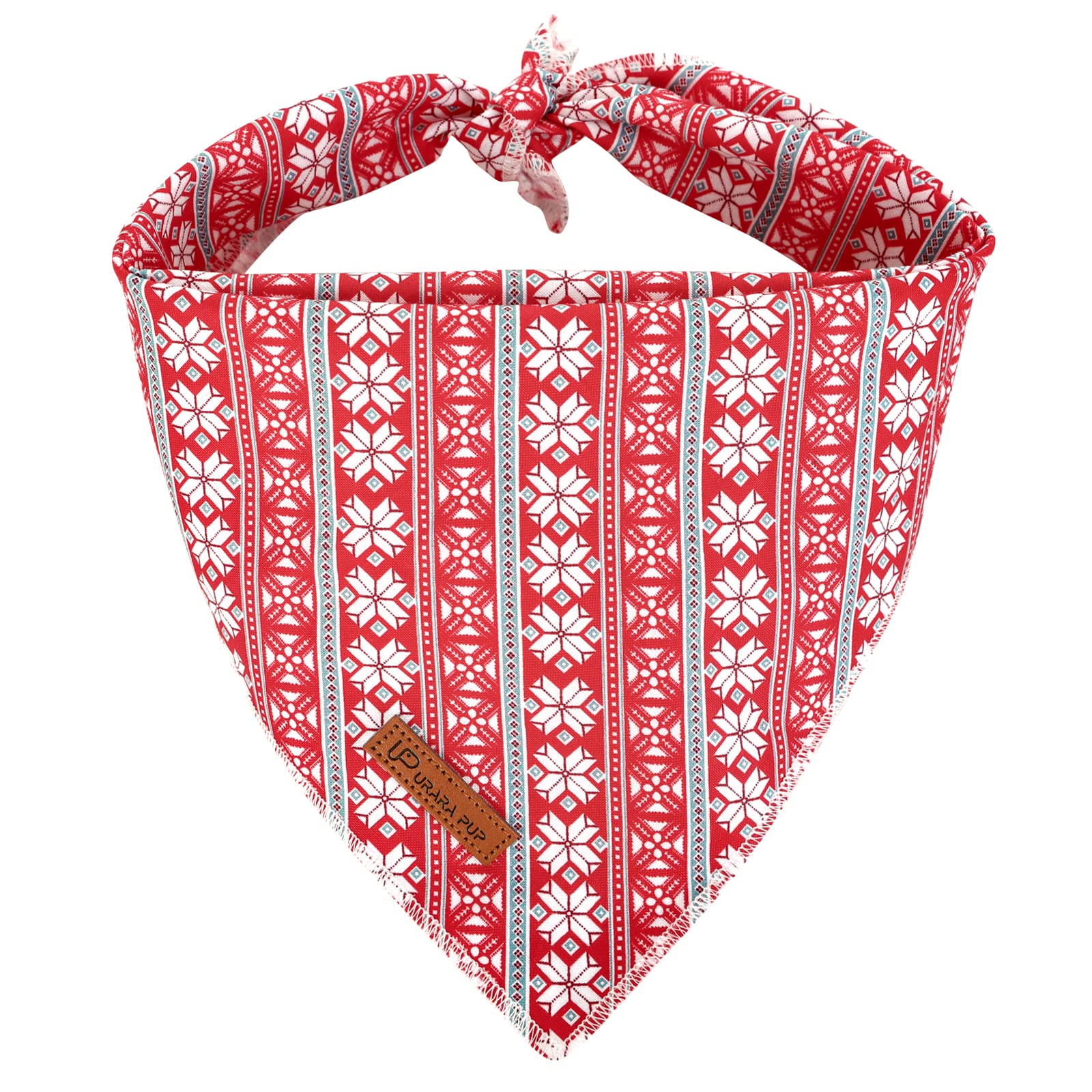 Up Urara Pup Christmas Dog Bandana - Snowman Triangle Bib Scarf For Girl Boy Dogs, Cotton Pet Kerchief, Cute Red Adjustable Wint