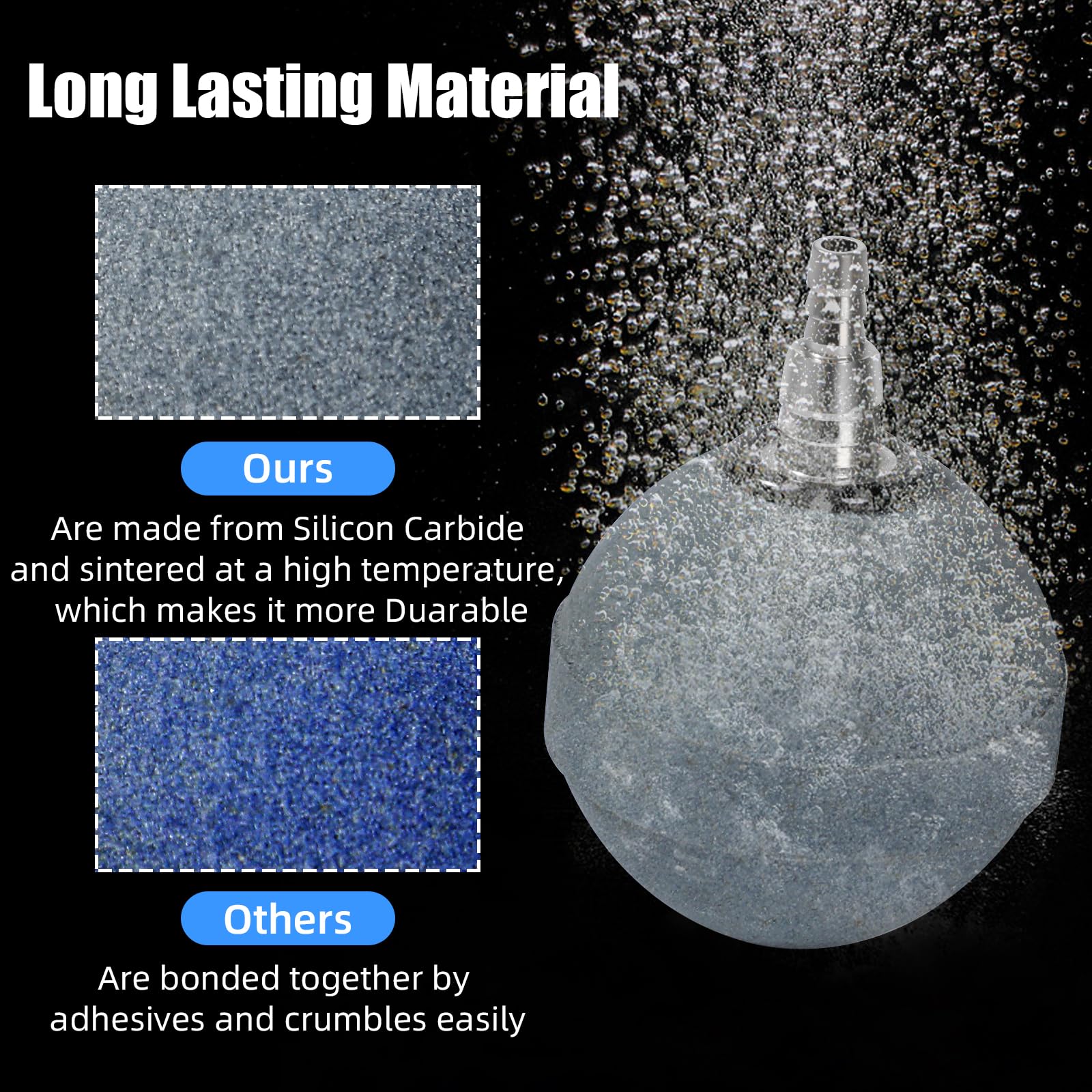 Aquaneat Pond Air Stone 2 Inch, Long Lasting Aerator Oxygen Diffuser, Air Pump Accessories For Aquarium, Fish Tank, Hydroponics, Ponds And Dwc Reservoirs 2 Pack