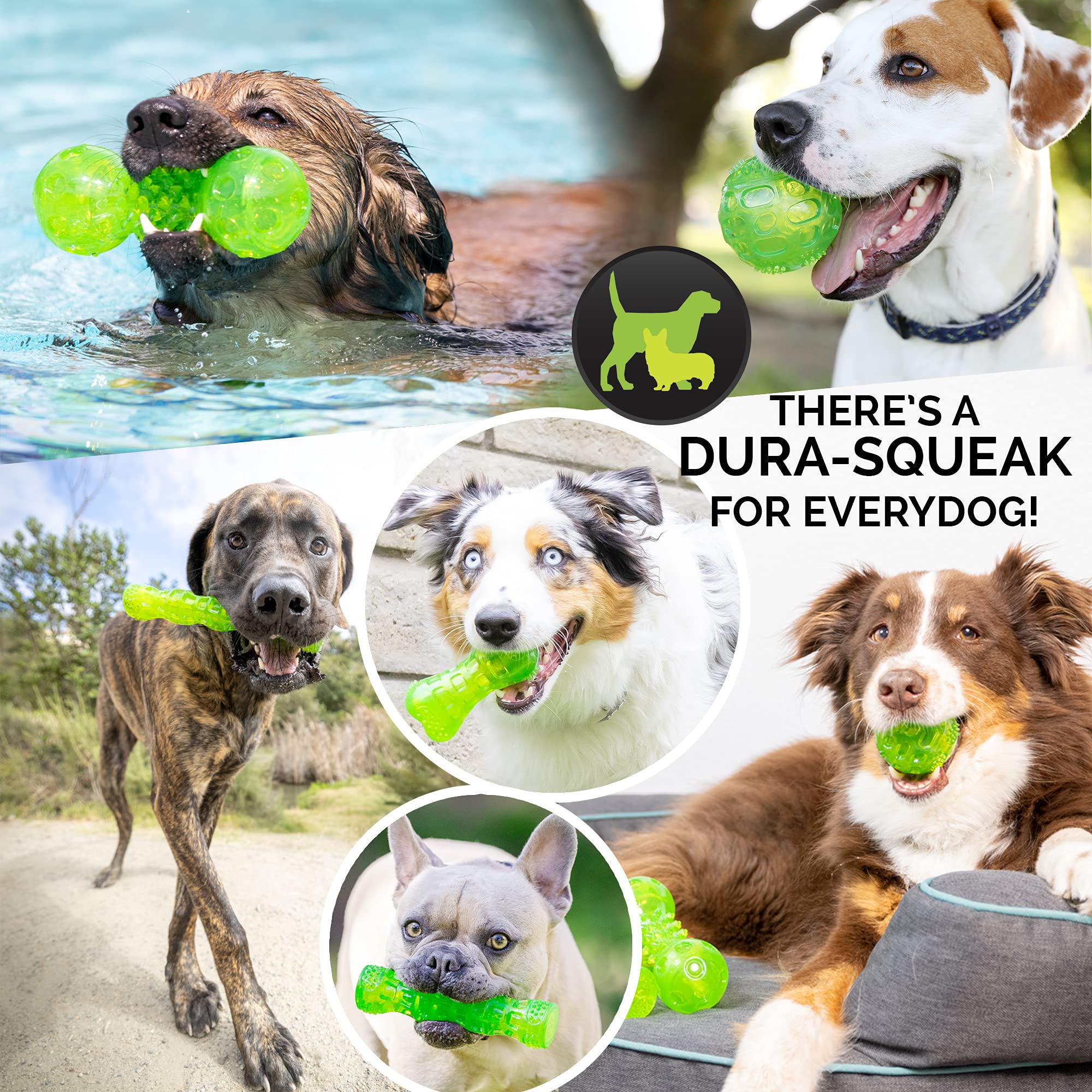Hyper Pet Durasqueak Dog Ball Dog Toys (Interactive Dog Toys That Float & Squeak) Squeaky Dog Toys & Dog Balls For Playing, Fetching & Retrieving-Great Alternative To Traditional Dog Tennis Balls-3.5'