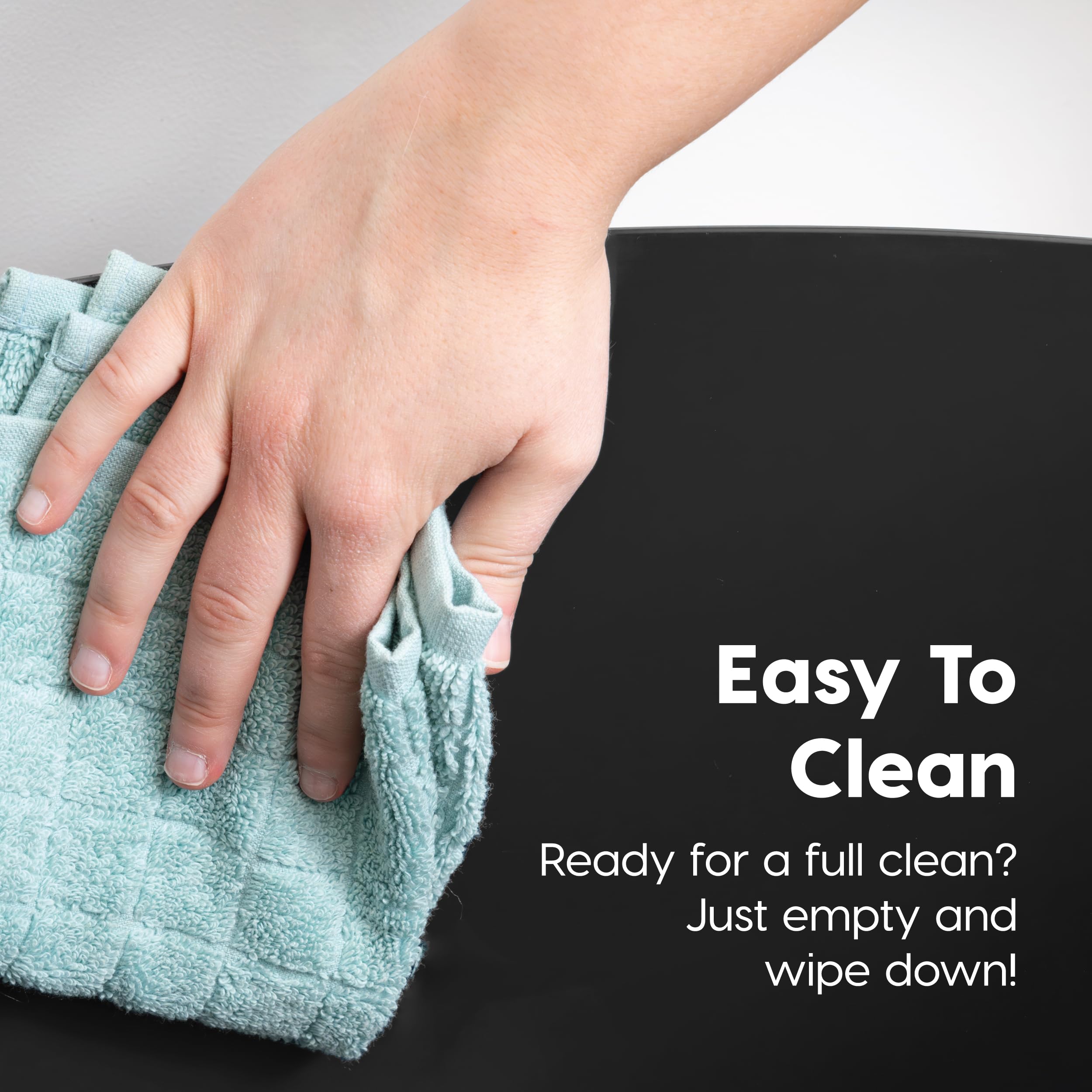 Iris Usa Cat Litter Box, Top Entry Litter Box With Scoop, Stylish Round Cat Litter Box Enclosure, Kitty Litter Box, Black/Gray