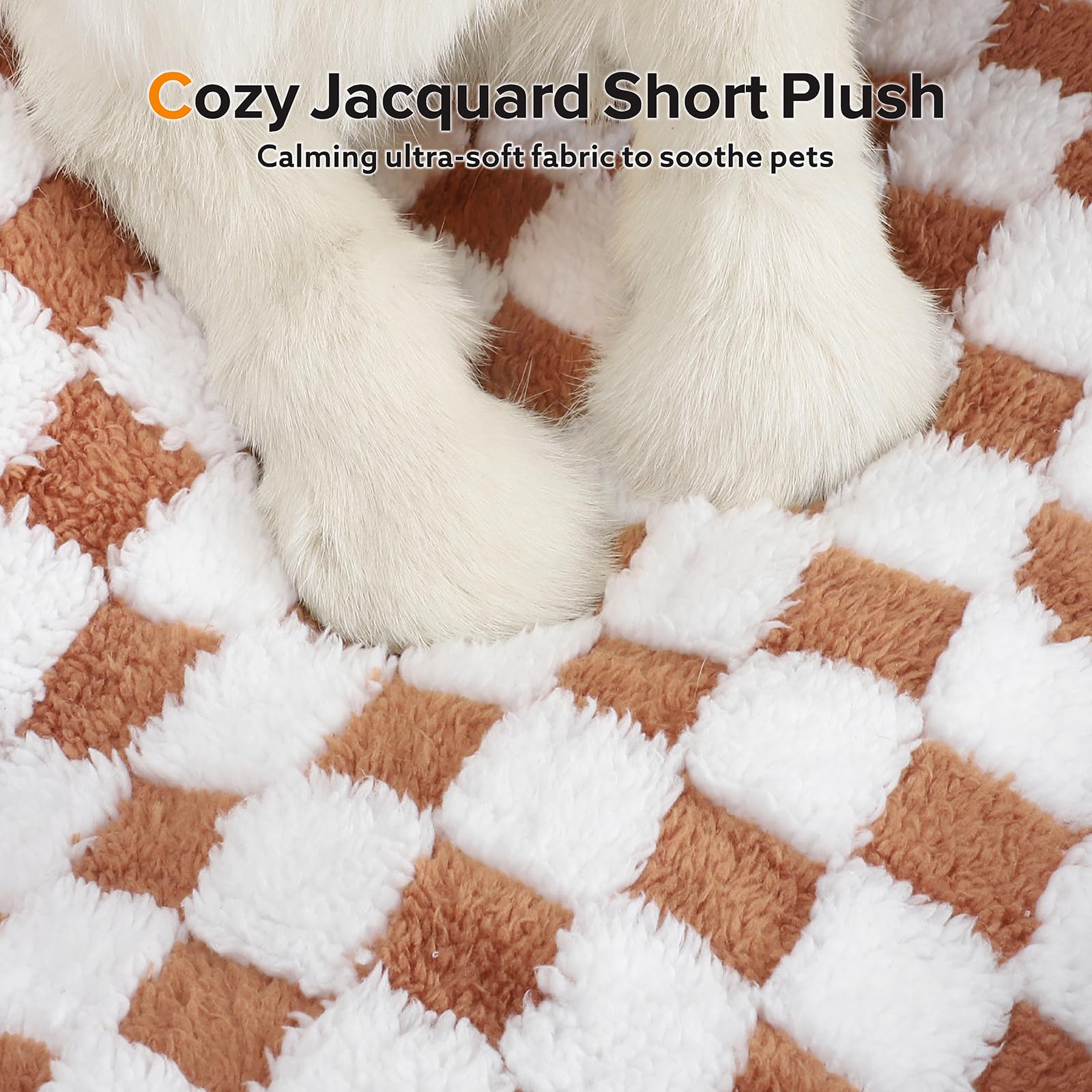 Joejoy Dog Beds For Small Dogs -Cute Cat Beds For Indoor Cats Calming Pet Beds, Rectangle Orthopedic Cuddle Puppy Bed With Jacqu