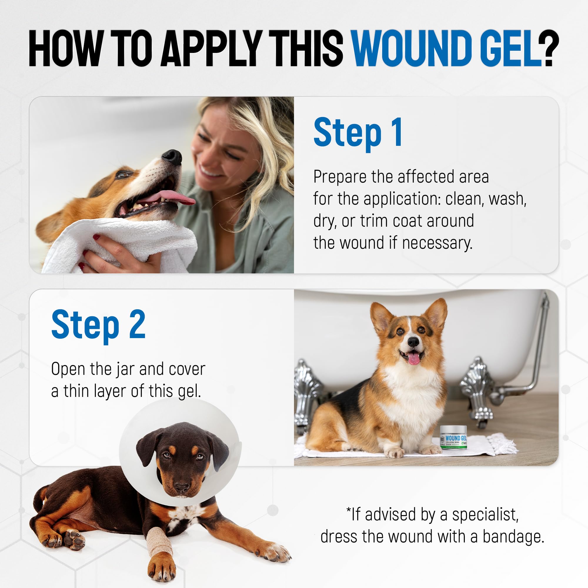 Hot Spot Treatment for Dogs Wound Gel - Solution for Cats with Itching, Irritation, Scratching, Cuts, & Redness - Best Used with