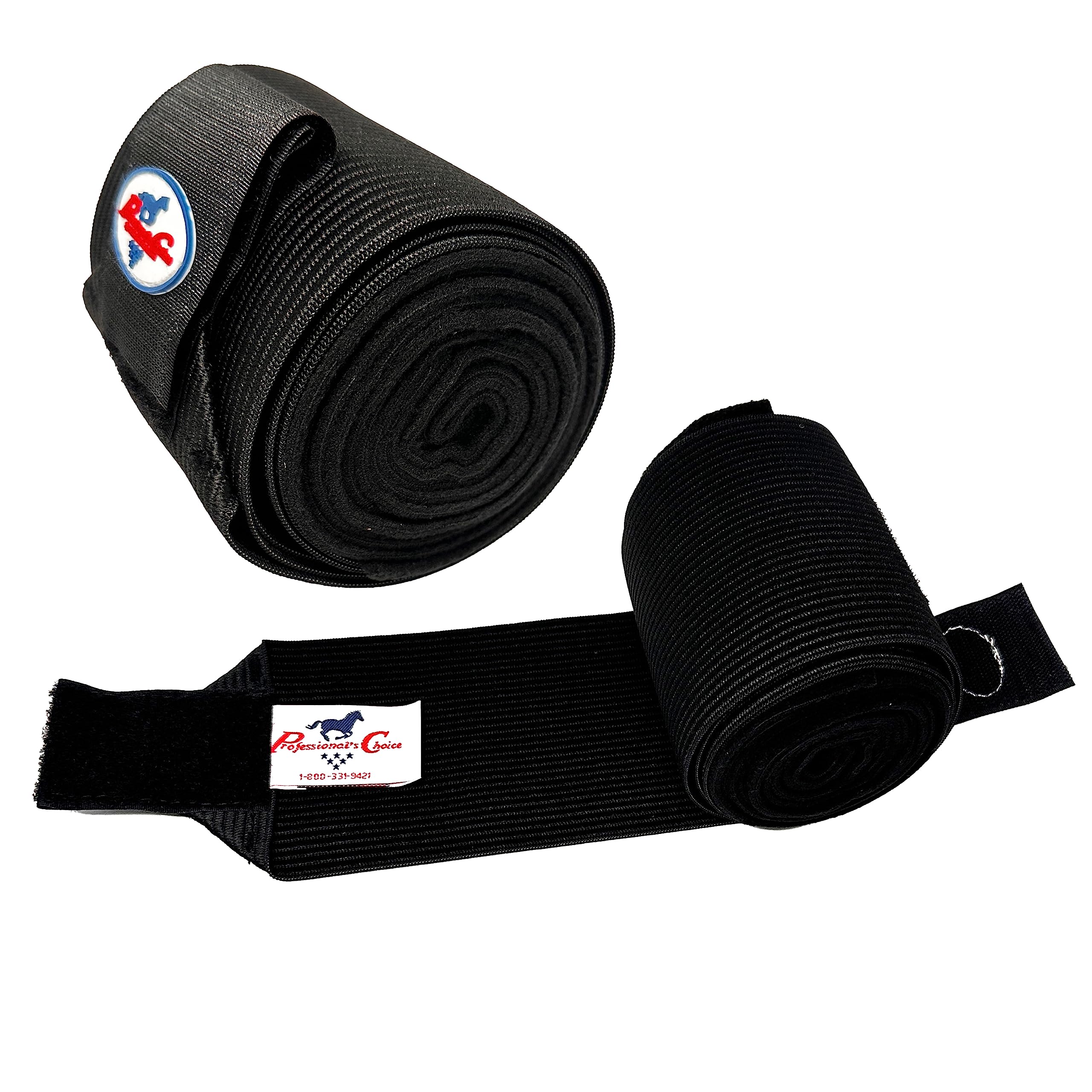 Professionals Choice Equine Combo Bandage Wraps Value Pack, Set Of 4 (Universal Size, Black)